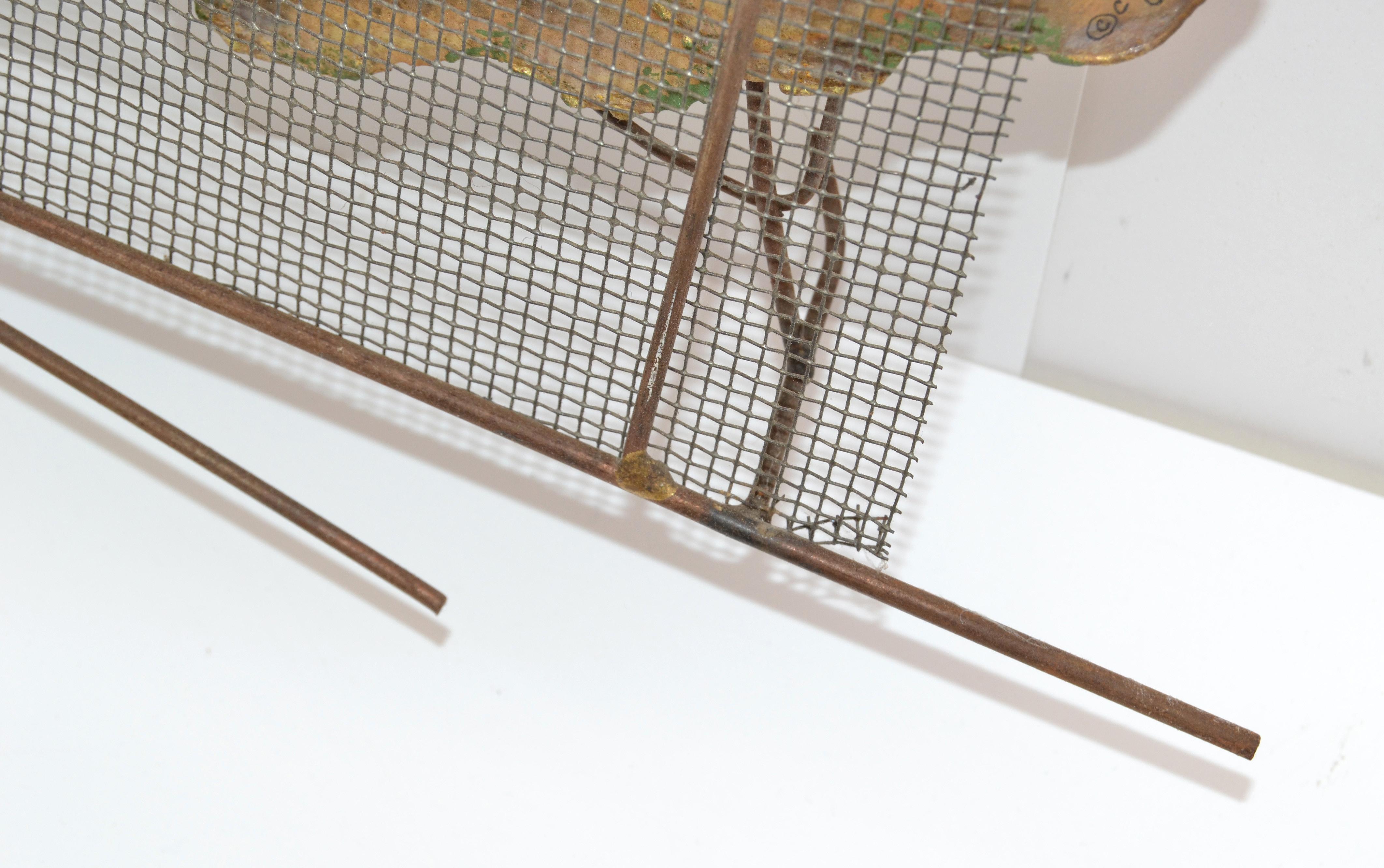 Late 20th Century Signed Curtis Jere Bronze Tennis Player on the Tennis Court, Wall Art Sculpture