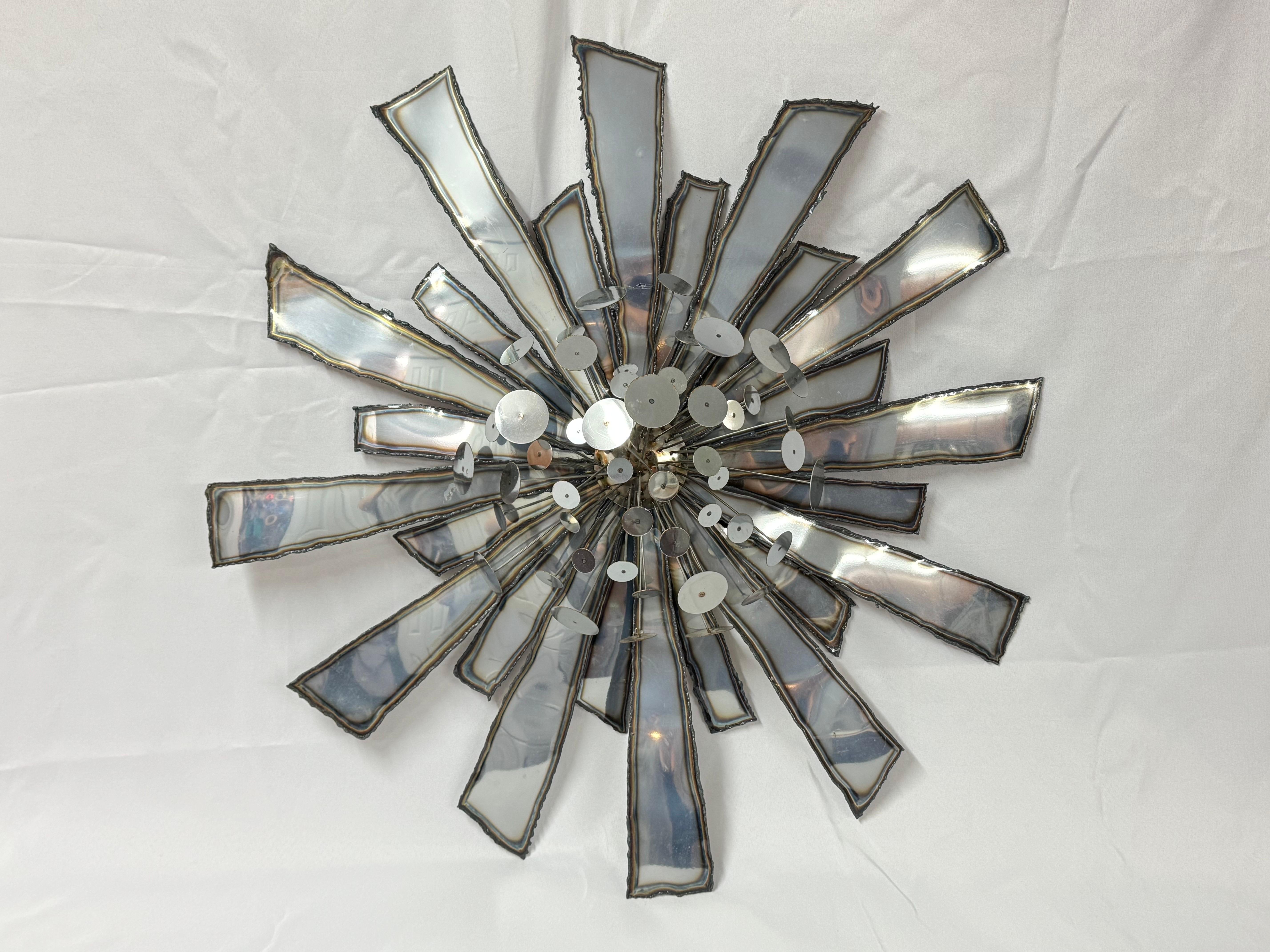 American Signed Curtis Jere Brutalist Starburst For Sale