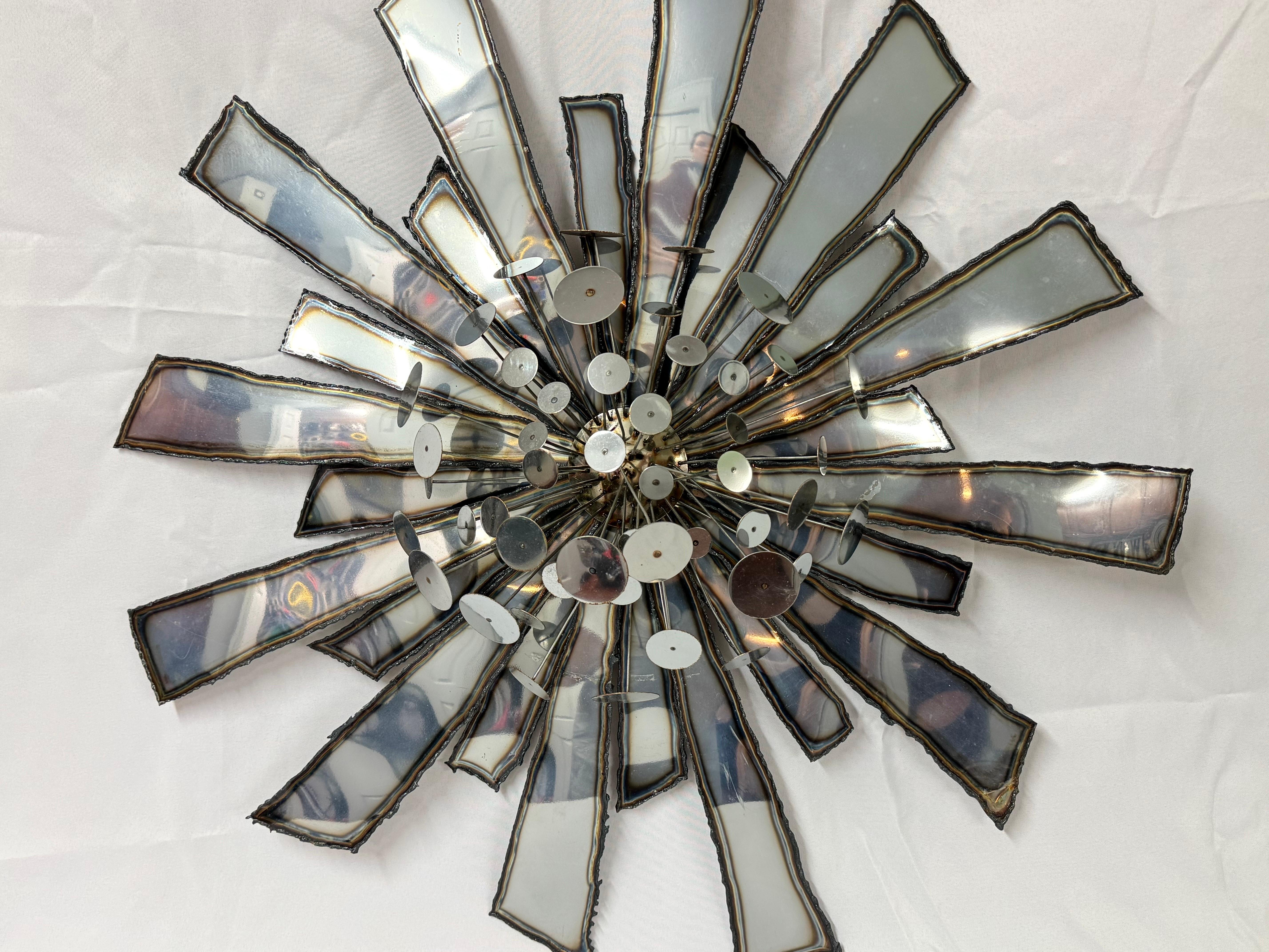 Contemporary Signed Curtis Jere Brutalist Starburst For Sale