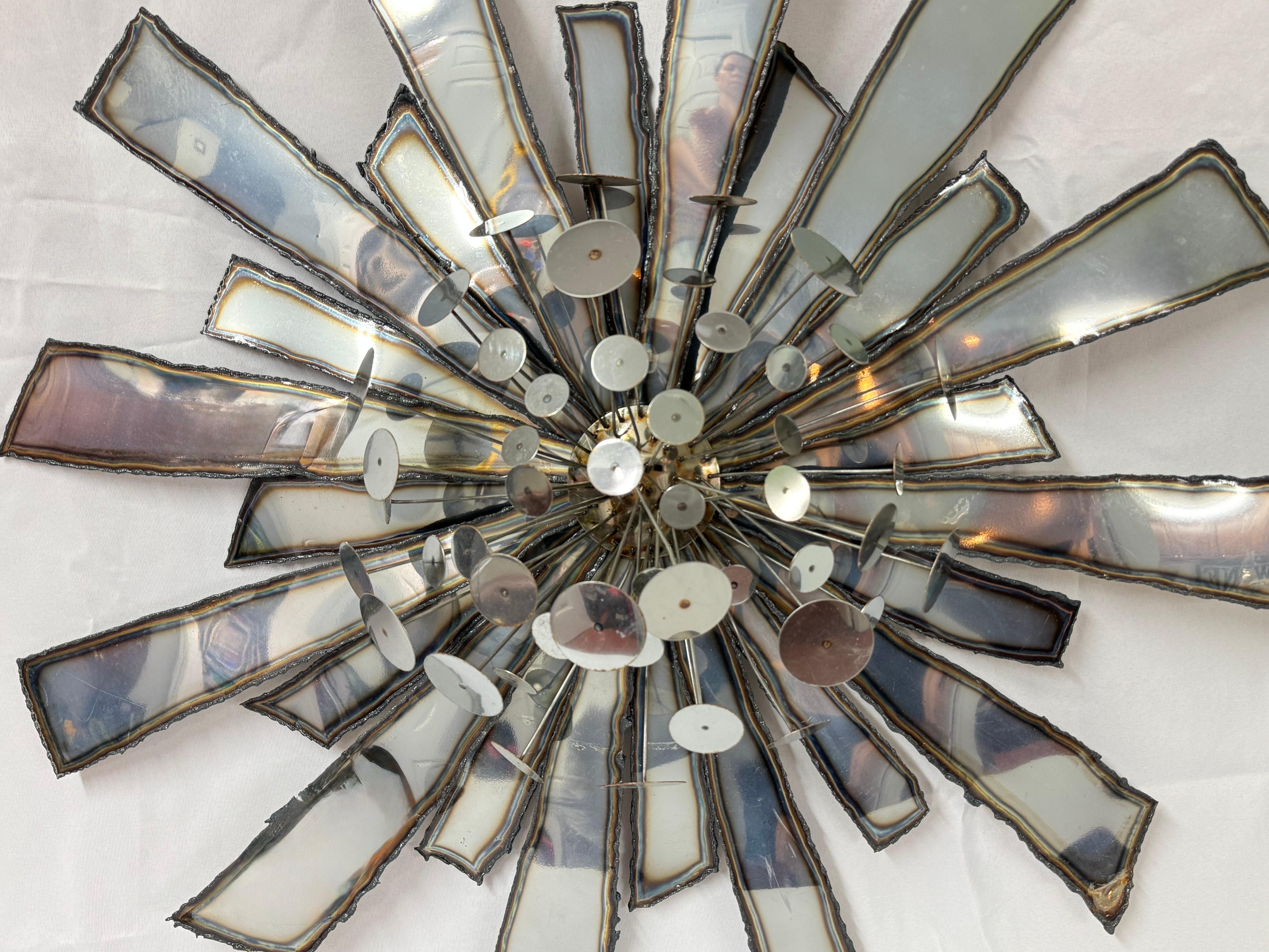Metal Signed Curtis Jere Brutalist Starburst For Sale