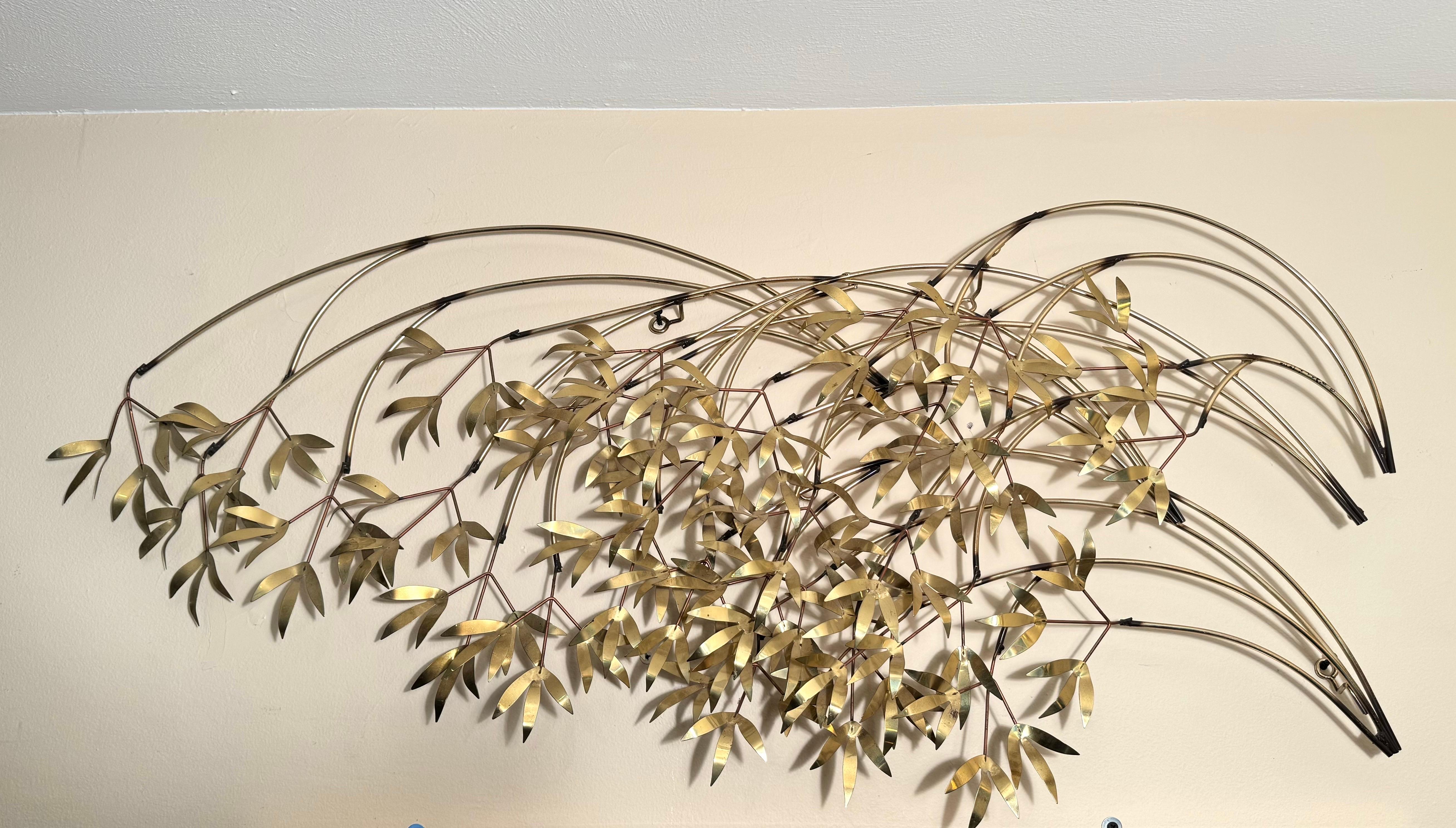 Signed Curtis Jere Metal Wall Sculpture In Good Condition For Sale In Redding, CT