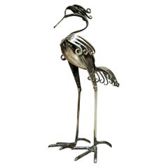 Signierte Besteck-Skulptur eines Vogels von Gerard Bouvier, 1998