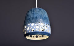 Signed Danish Ceramic Pendant Lamp, Mid-Century, 1970s, 23\" Diameter