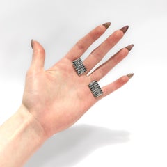 Boutons de manchette en argent sterling signés Danish Modern Brutalist par N.E. De