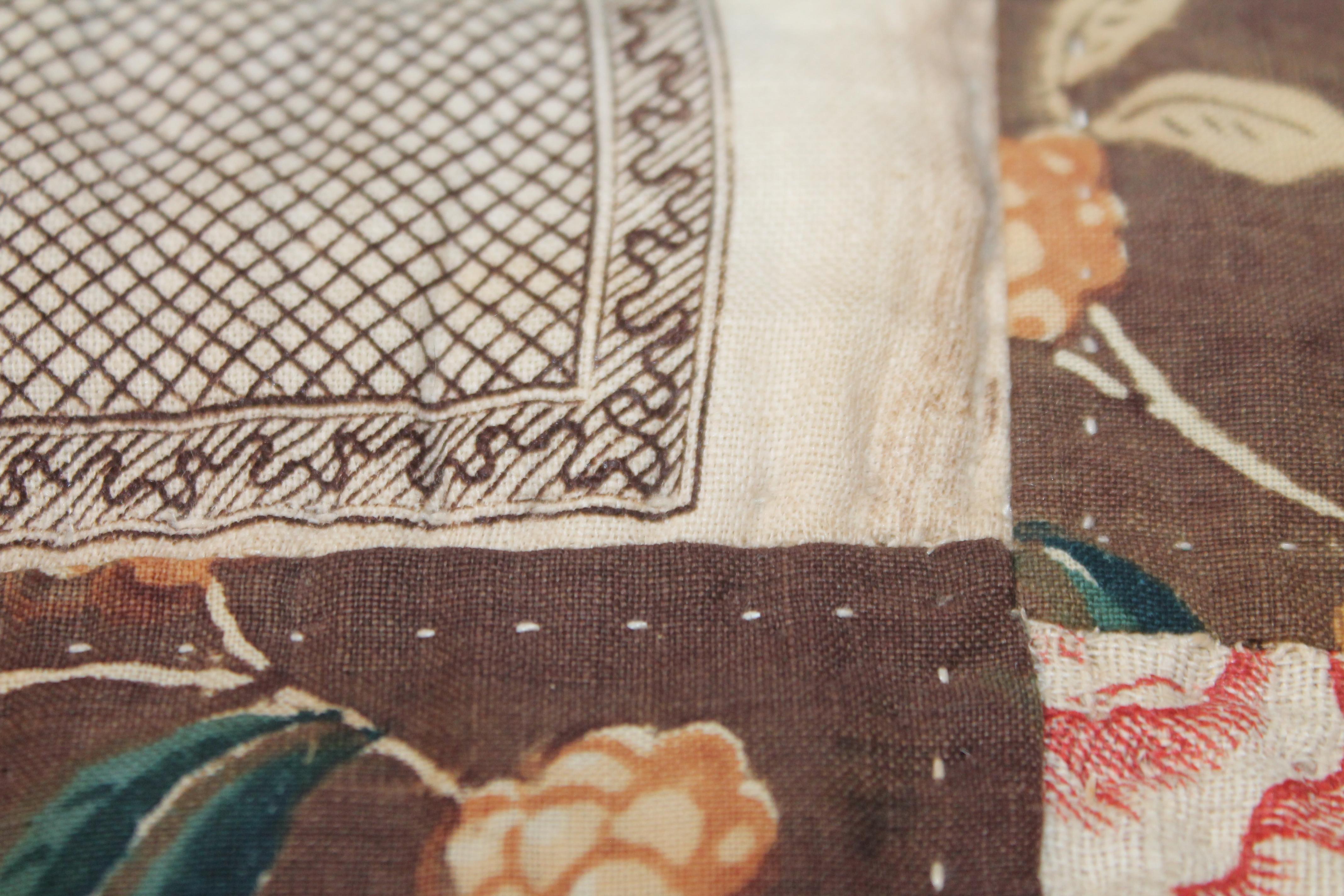 Signed and Dated 1818 Chintz with Contained Bandana Quilt 5