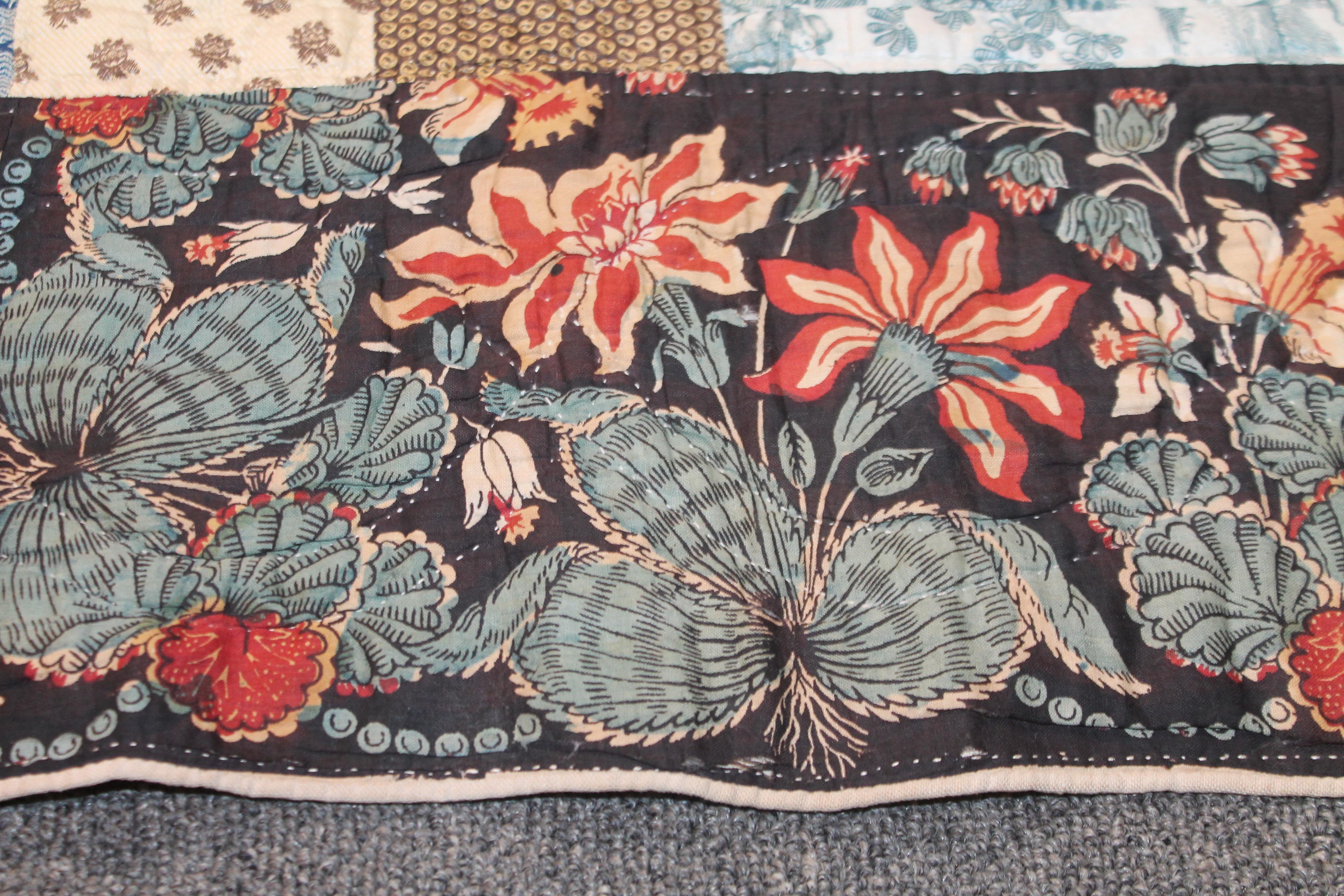 Signed and Dated 1818 Chintz with Contained Bandana Quilt 6