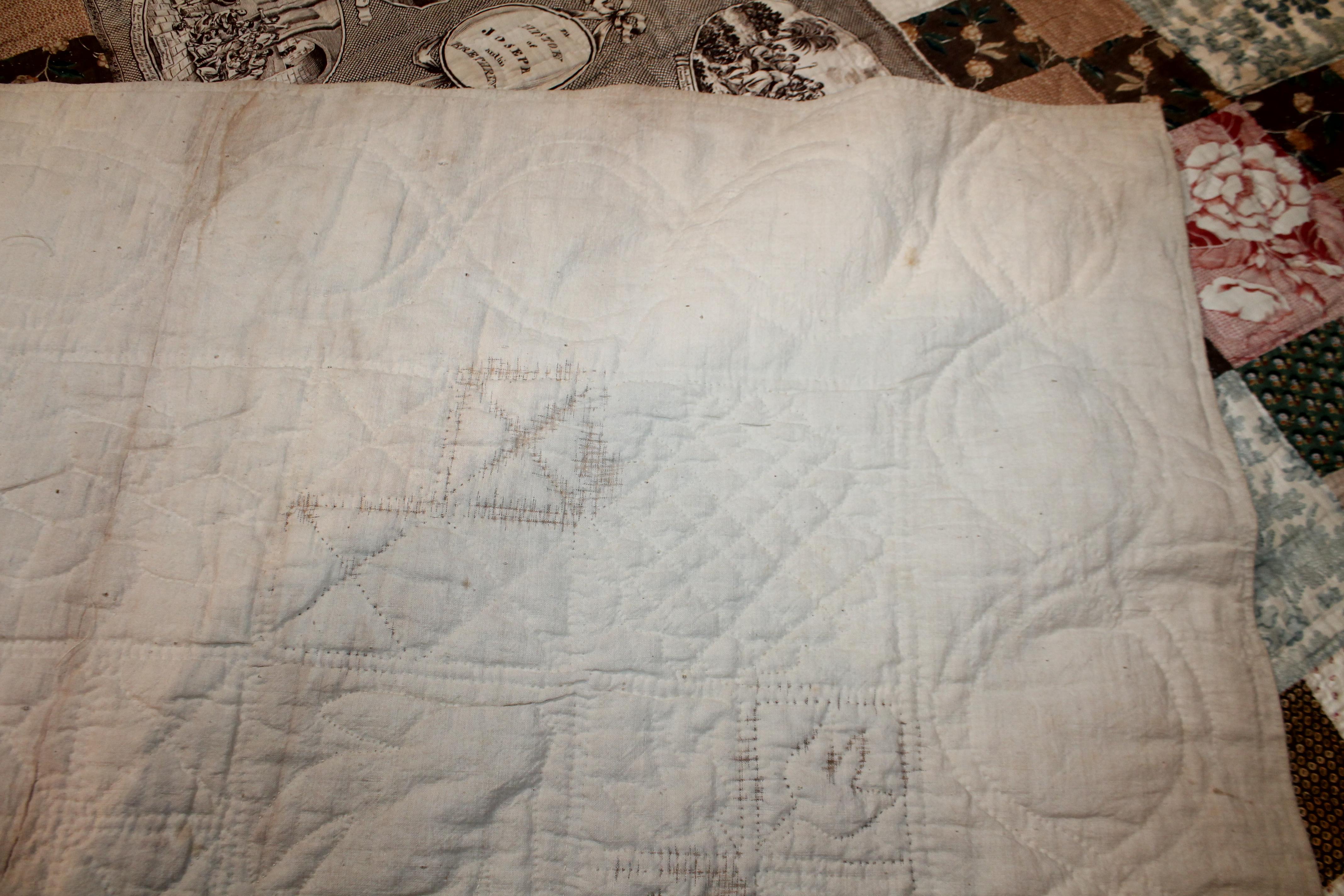 Signed and Dated 1818 Chintz with Contained Bandana Quilt 8