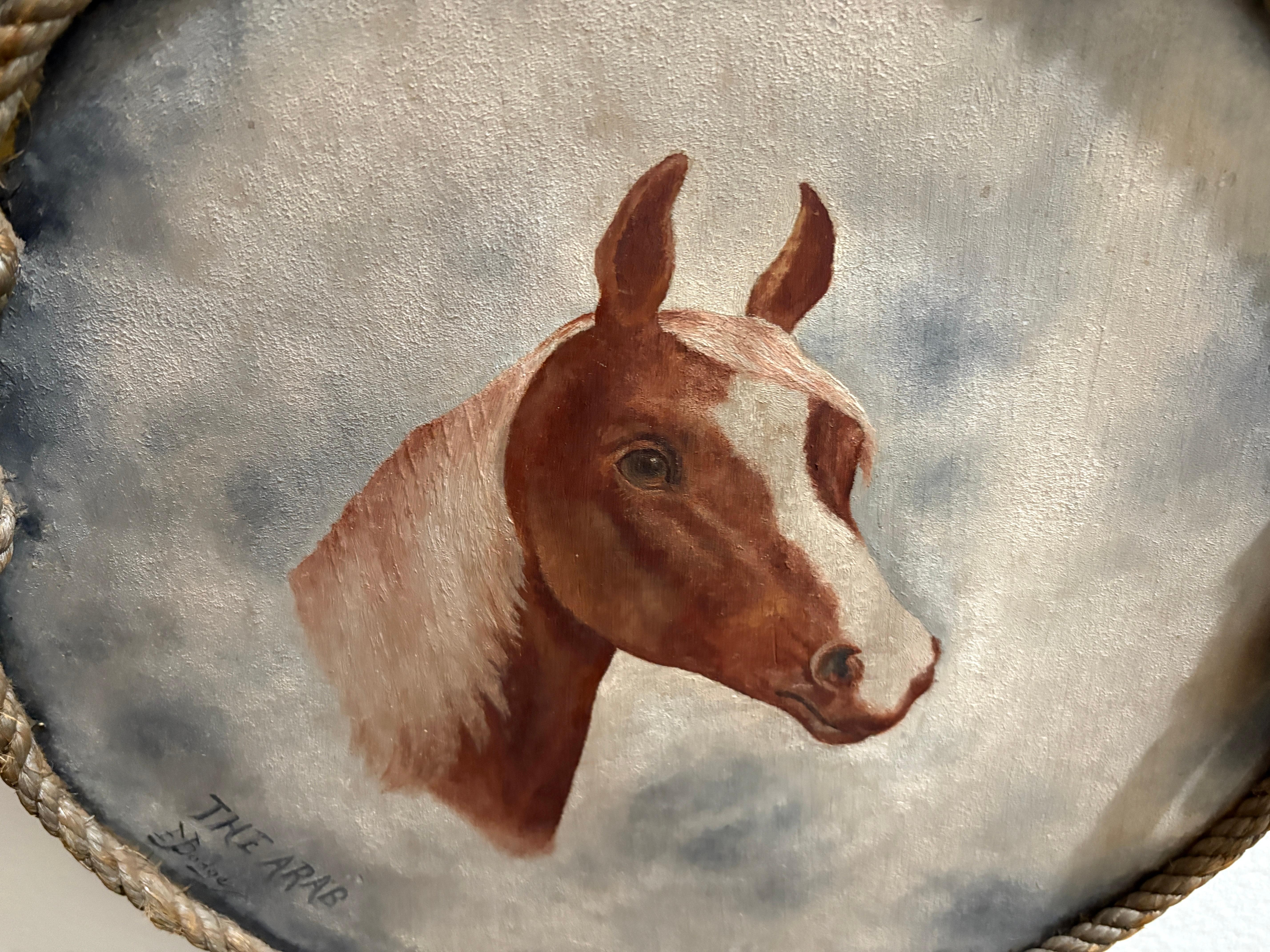 Signiert & datiert 1899 Pferd Gemälde auf Karton (amerikanisch) im Angebot