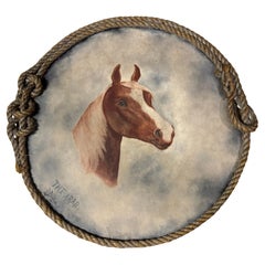 Signiert & datiert 1899 Pferd Gemälde auf Karton