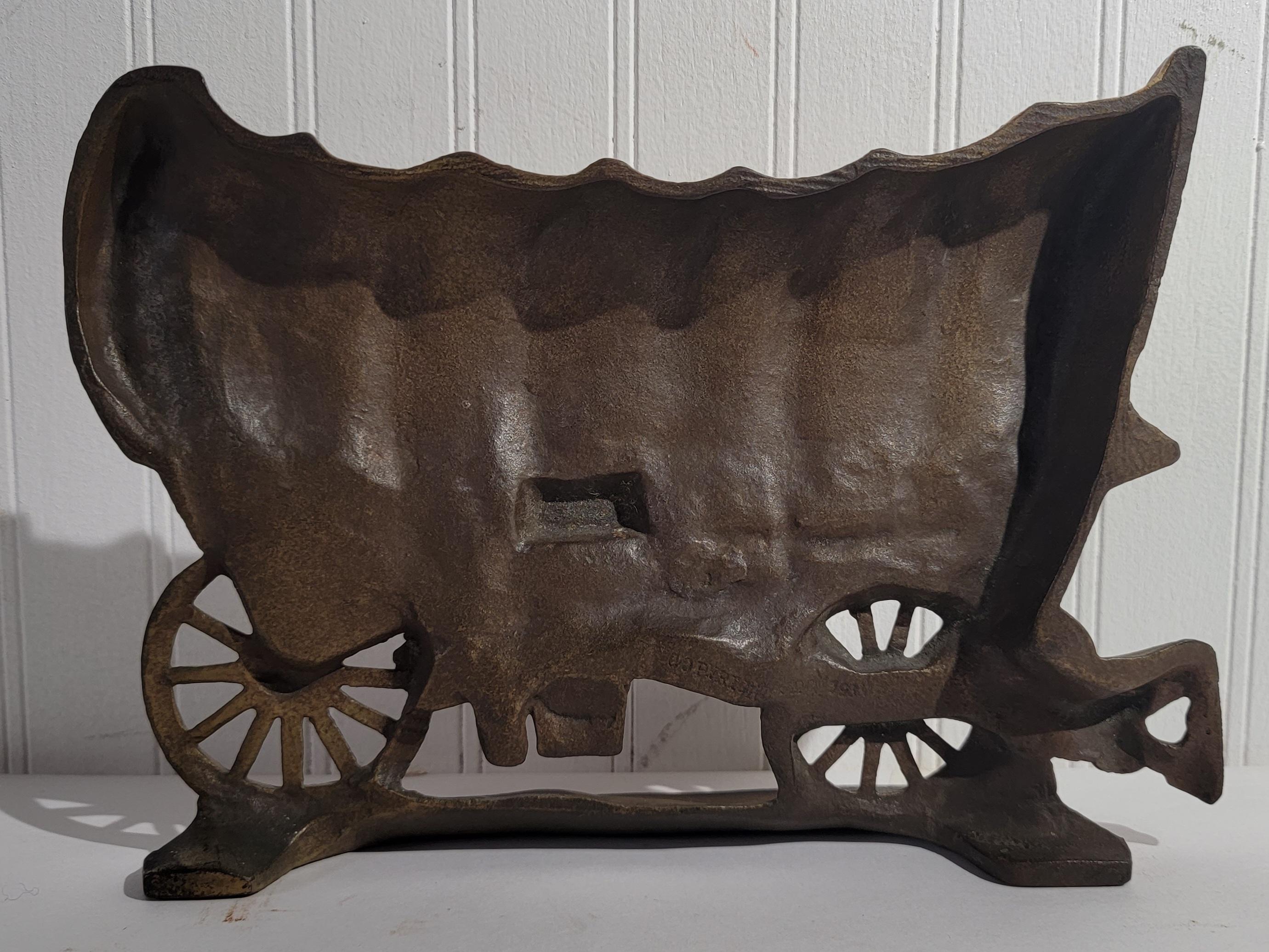 American Signed & Dated 1930's Original Painted Cast Iron Buggy Door Stop For Sale