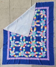 Signed and Dated 1939 Amish Double Wedding Ring Quilt