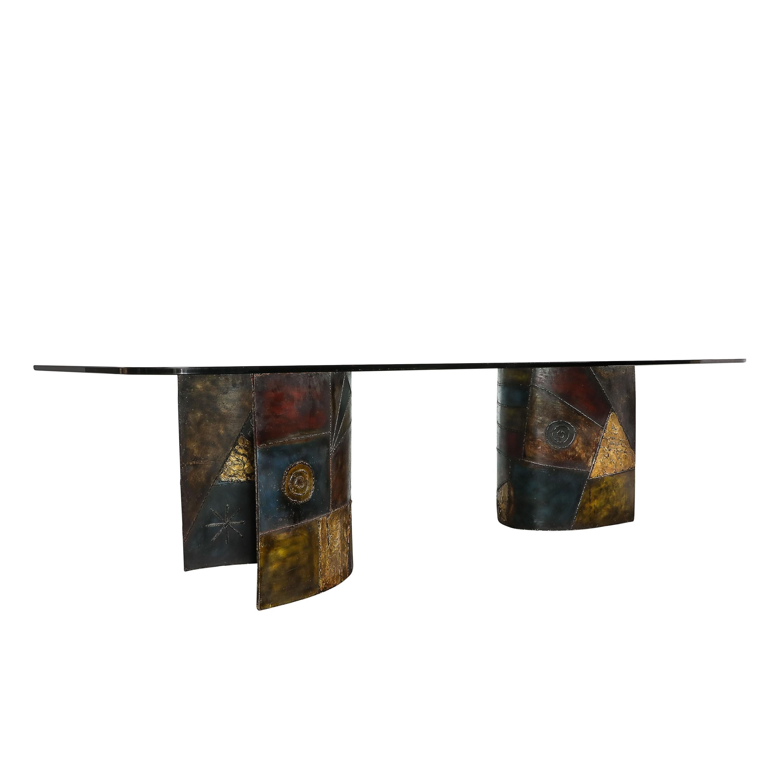 Mid-Century Modern Signed & Dated Mid-Century Brutalist Paul Evans for Directional Dining Table