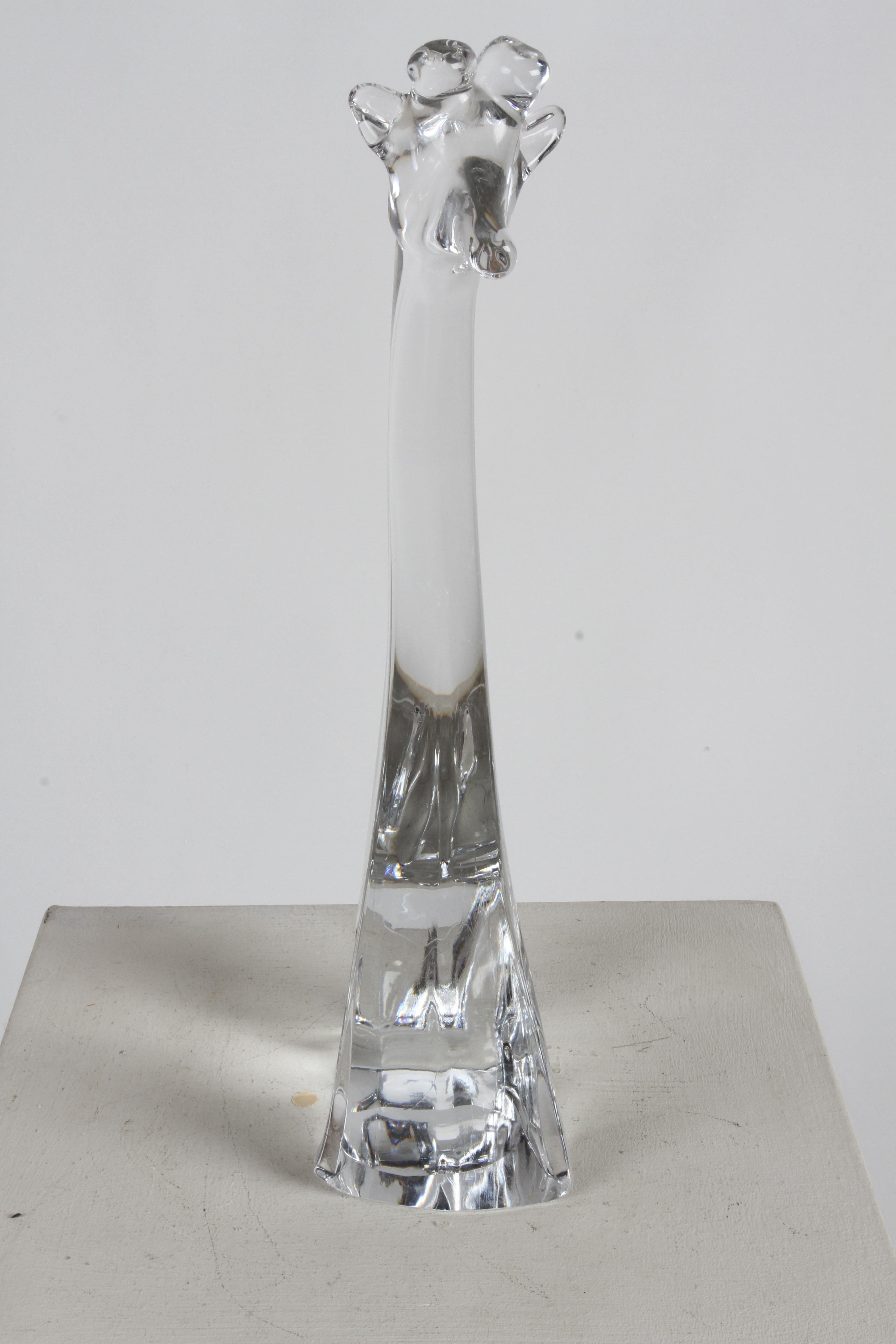 Grande sculpture d'animal girafe en cristal transparent signée Daum, France en vente 7