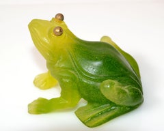 Sculpture de grenouille en pâte de verre signée Daum France, mi-siècle moderne, 1970