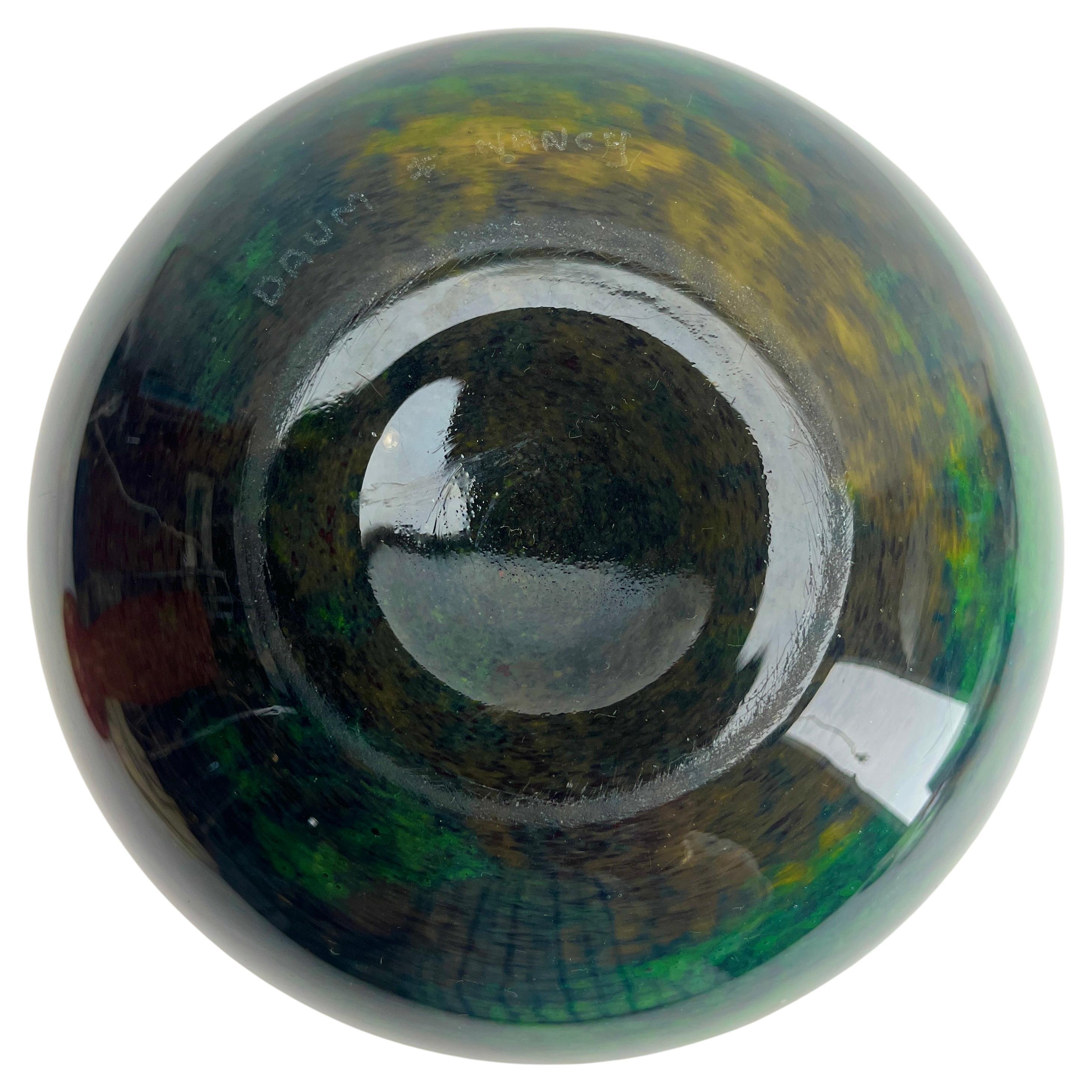 Fatto a mano Firmato Daum Nancy Art Deco Pate de Verre Multicouche Vasse in vendita