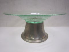 Signed Daum Nancy French Art Glass and Nickelled Centrepiece or Bowl