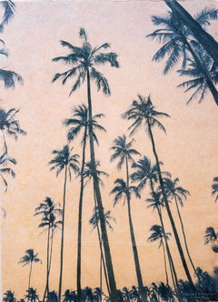Signed David Maes Gallegos large Watercolor Tropical Serenity: St. Anne's, 1990