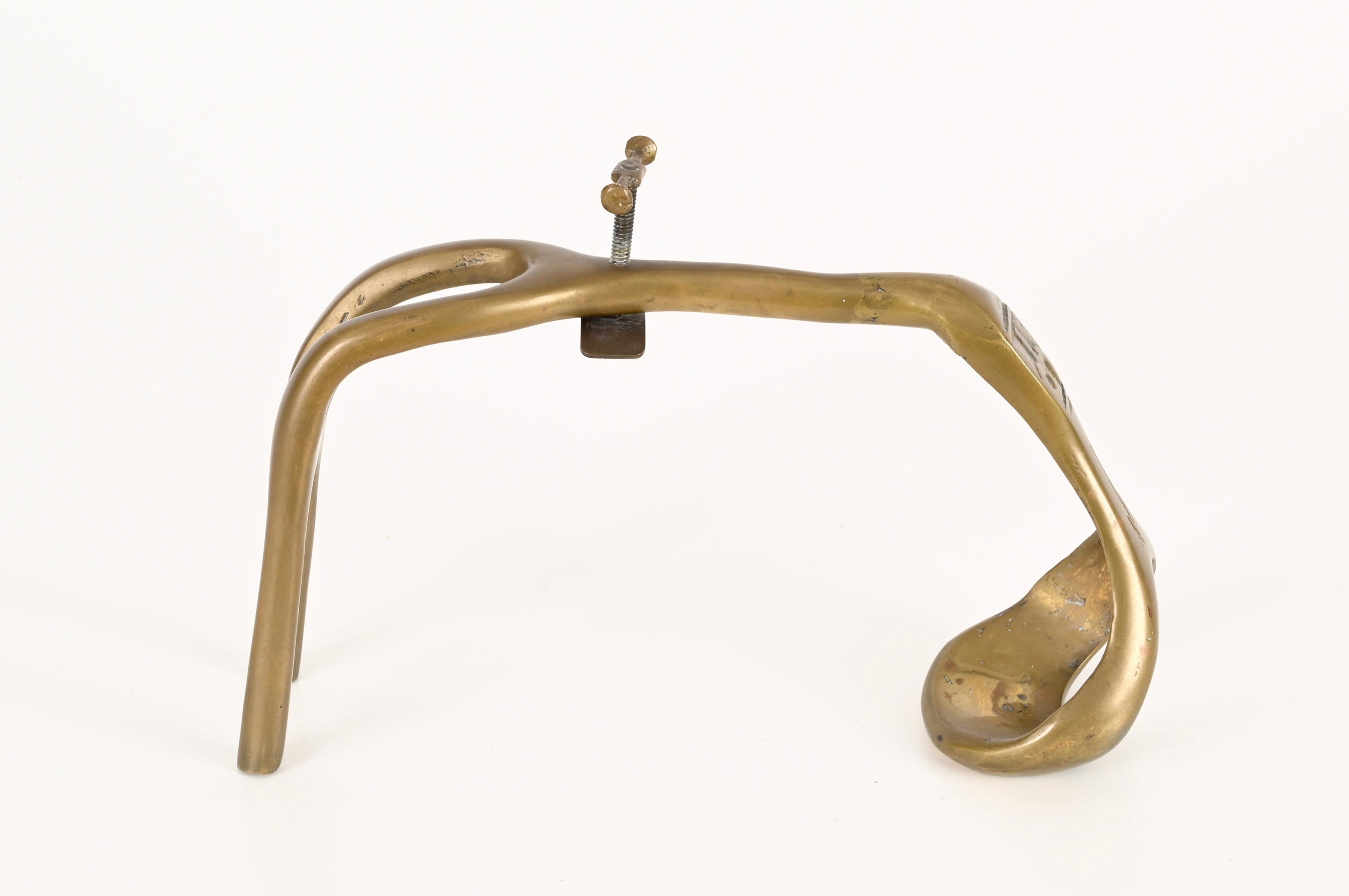 Signed David Marshall Solid Brass Wine Holer, Spain 1970s For Sale 5