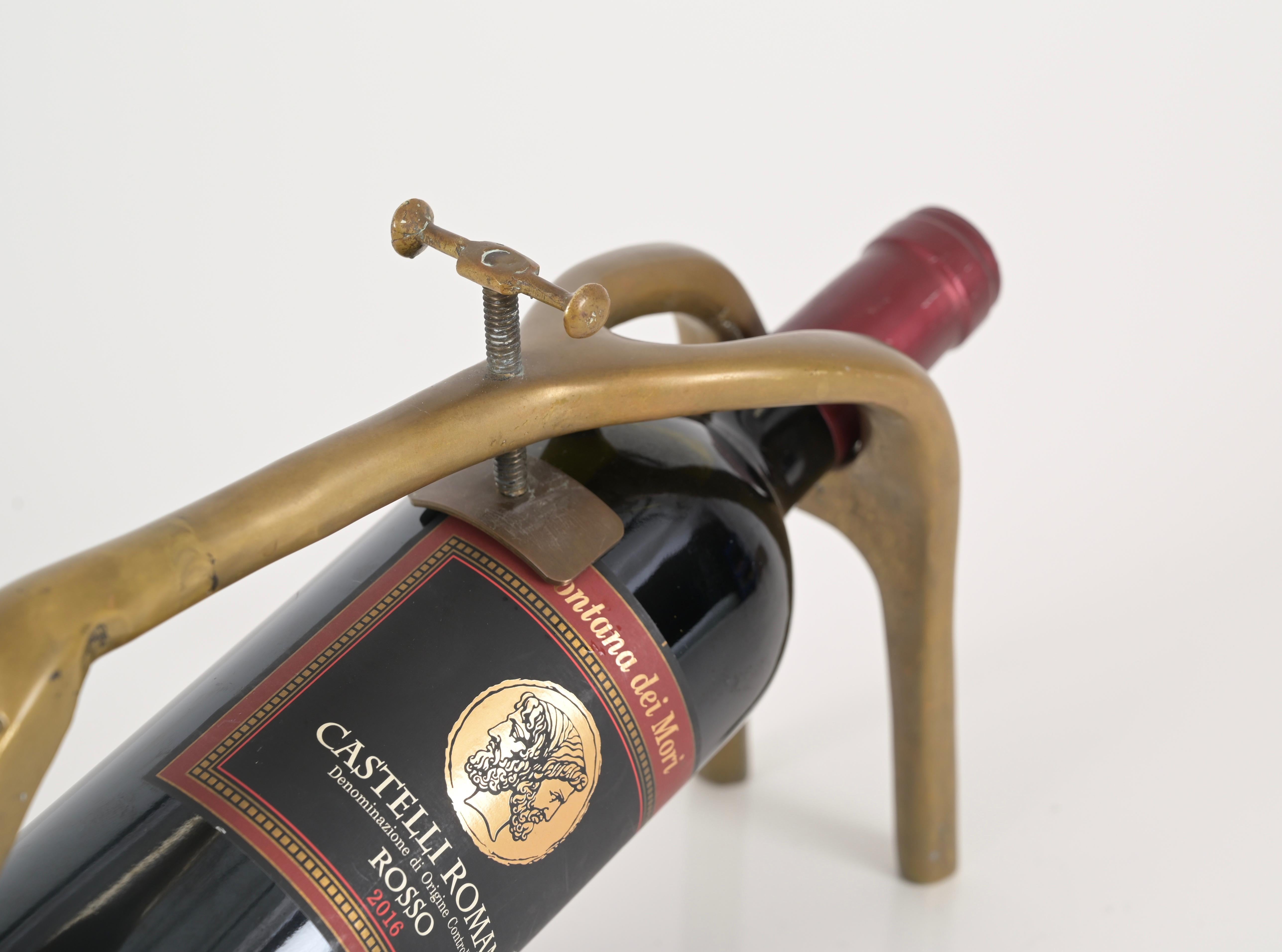 Signed David Marshall Solid Brass Wine Holer, Spain 1970s In Good Condition For Sale In Roma, IT
