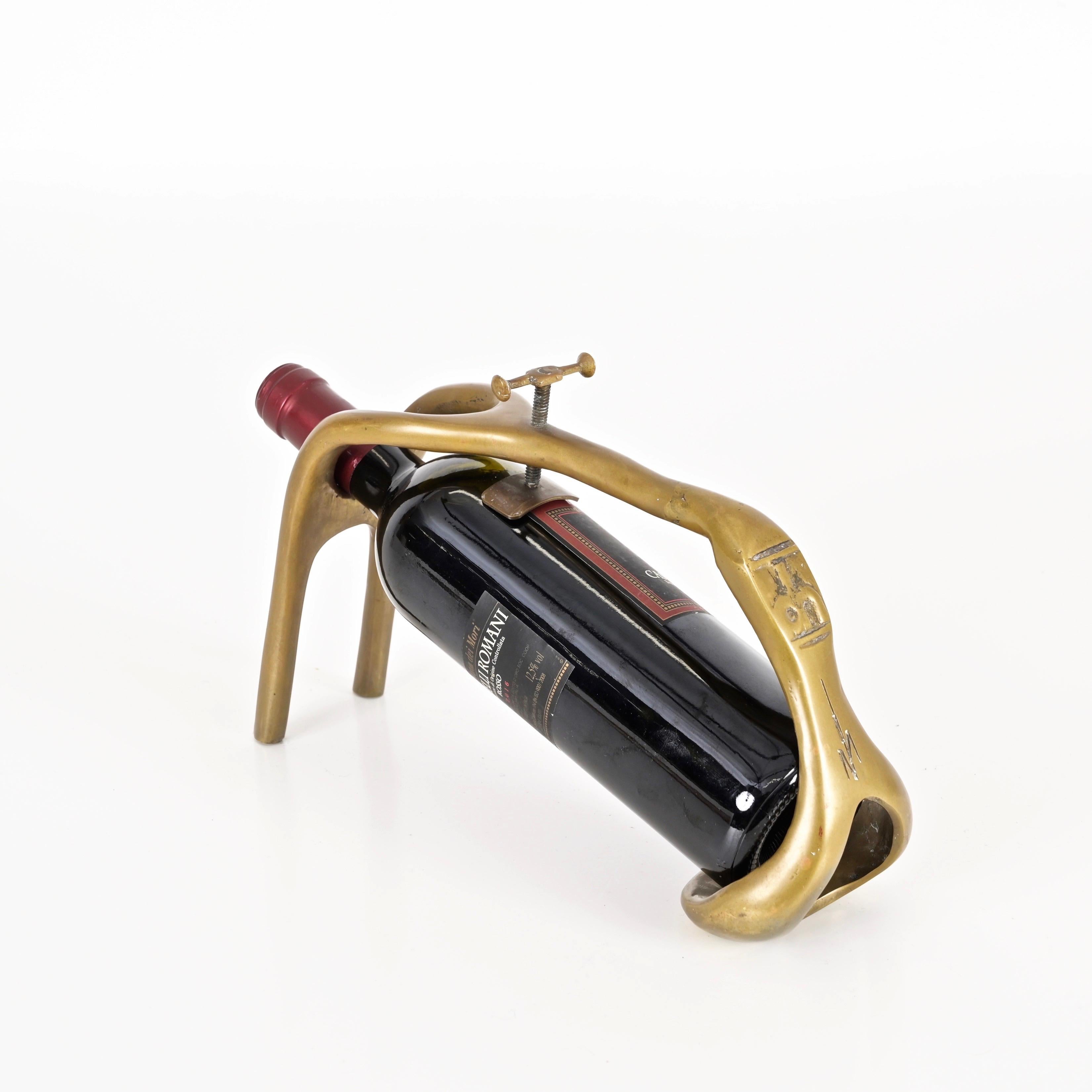 Signed David Marshall Solid Brass Wine Holer, Spain 1970s For Sale 1