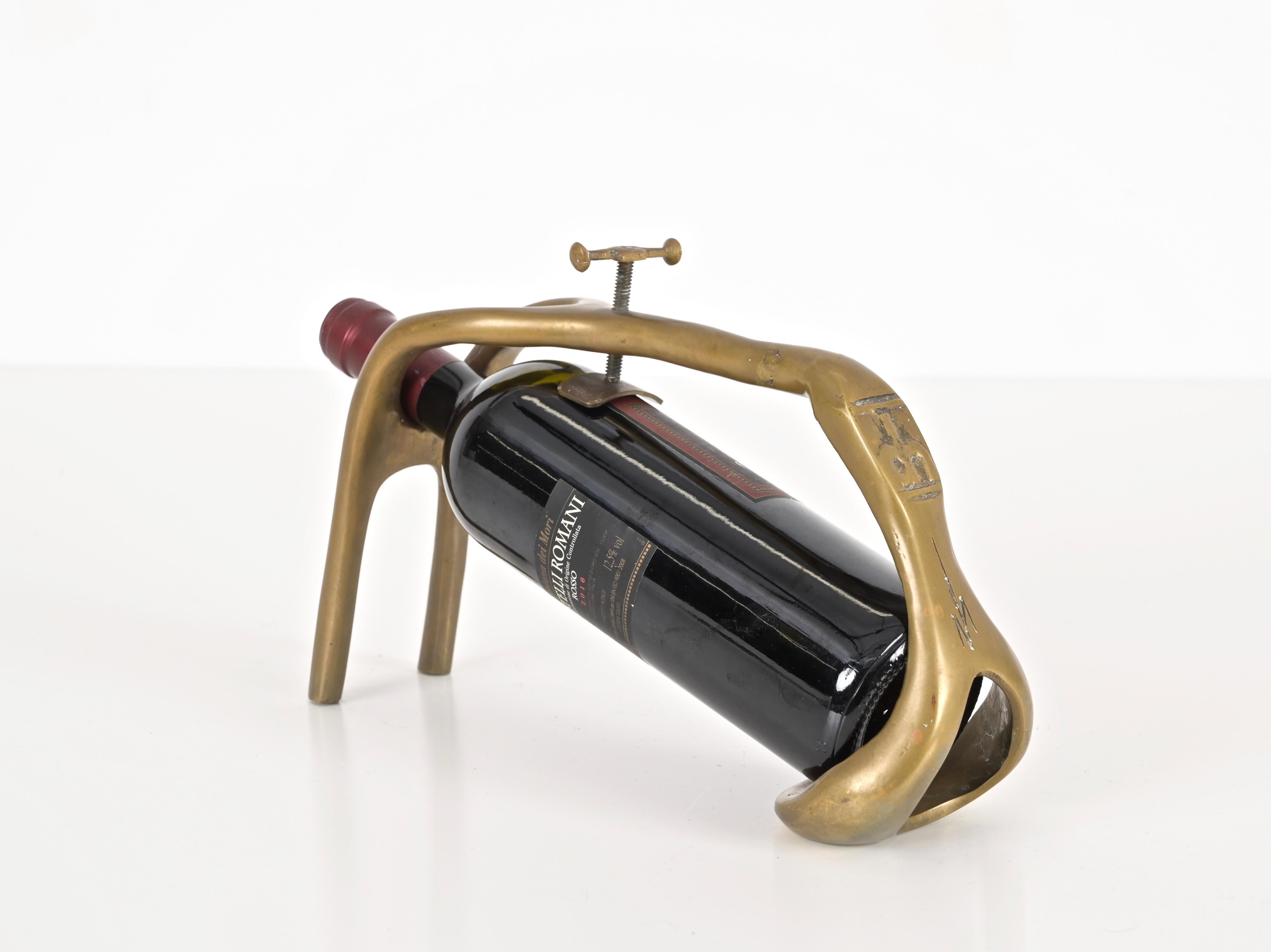 Signed David Marshall Solid Brass Wine Holer, Spain 1970s For Sale 2