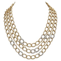 Signed David Yurman 18K Gold & Diamond Necklace – 121 Grams