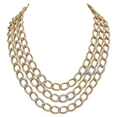 Signed David Yurman 18K Gold & Diamond Necklace – 121 Grams
