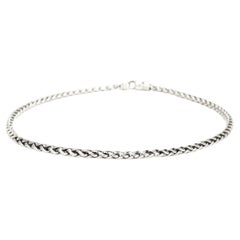 Signed David Yurman Sterling Silver 4mm Wheat Chain Necklace