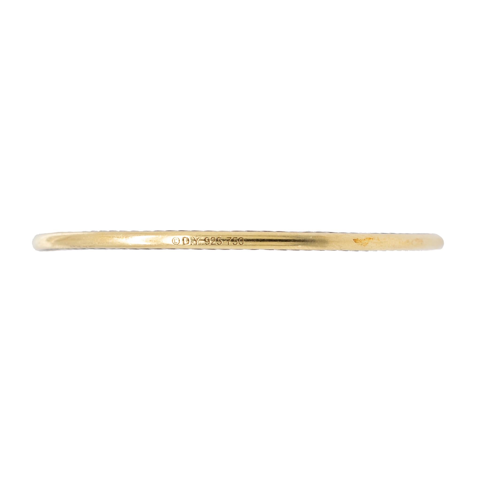 Signierter David Yurman Armreif aus zweifarbigem 18 Karat Gelbgold und Silber Damen