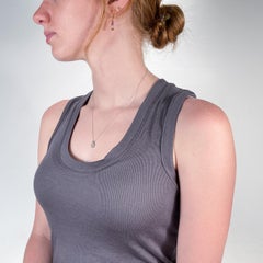 Signed Diamond & 14 Karat White Gold Pendant Necklace