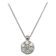 Collana con ciondolo firmato in oro bianco e diamanti 14 carati