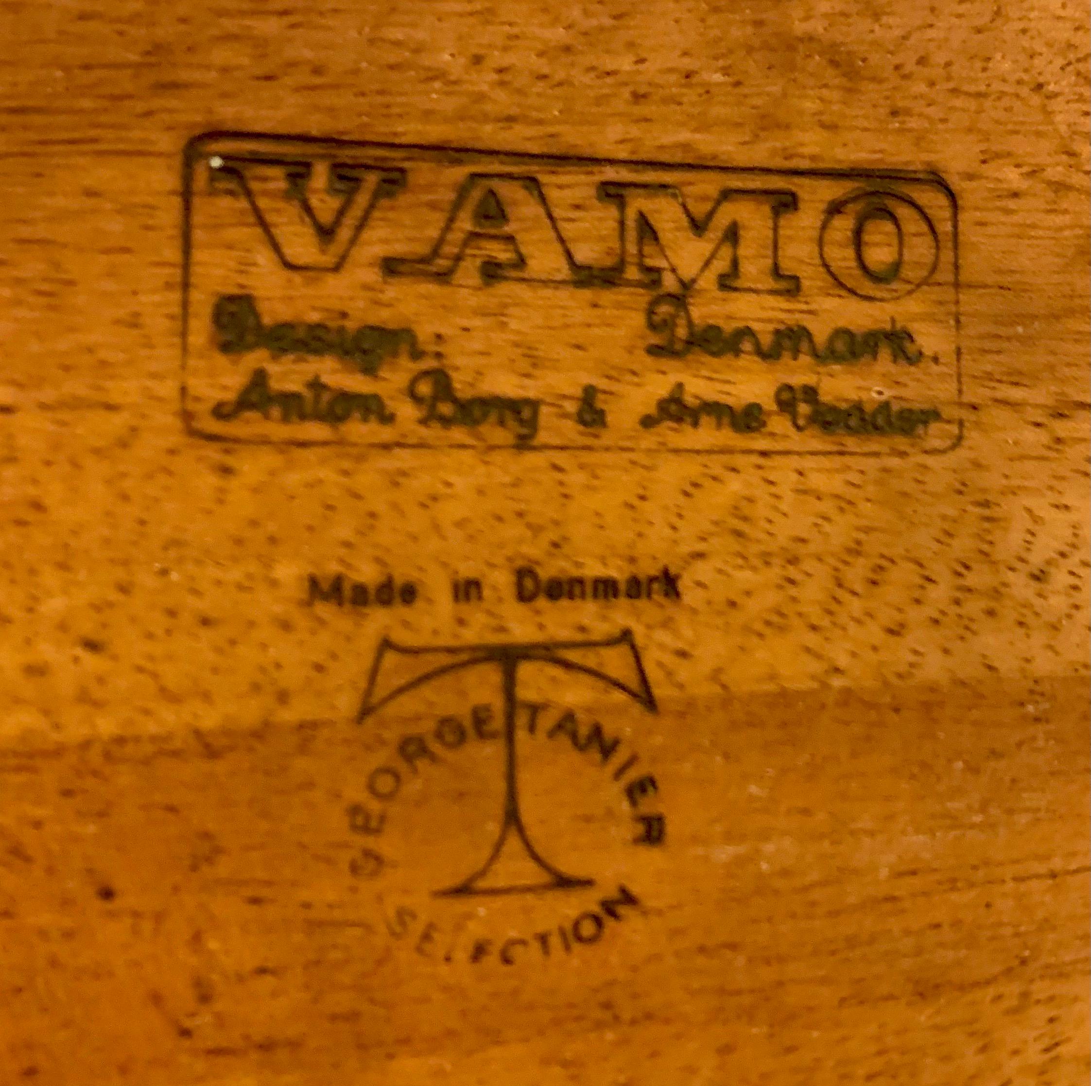 Signed Dining Table by Arne Vodder for Vamo 1958 Danish Mid-Century Modern In Good Condition In West Hartford, CT