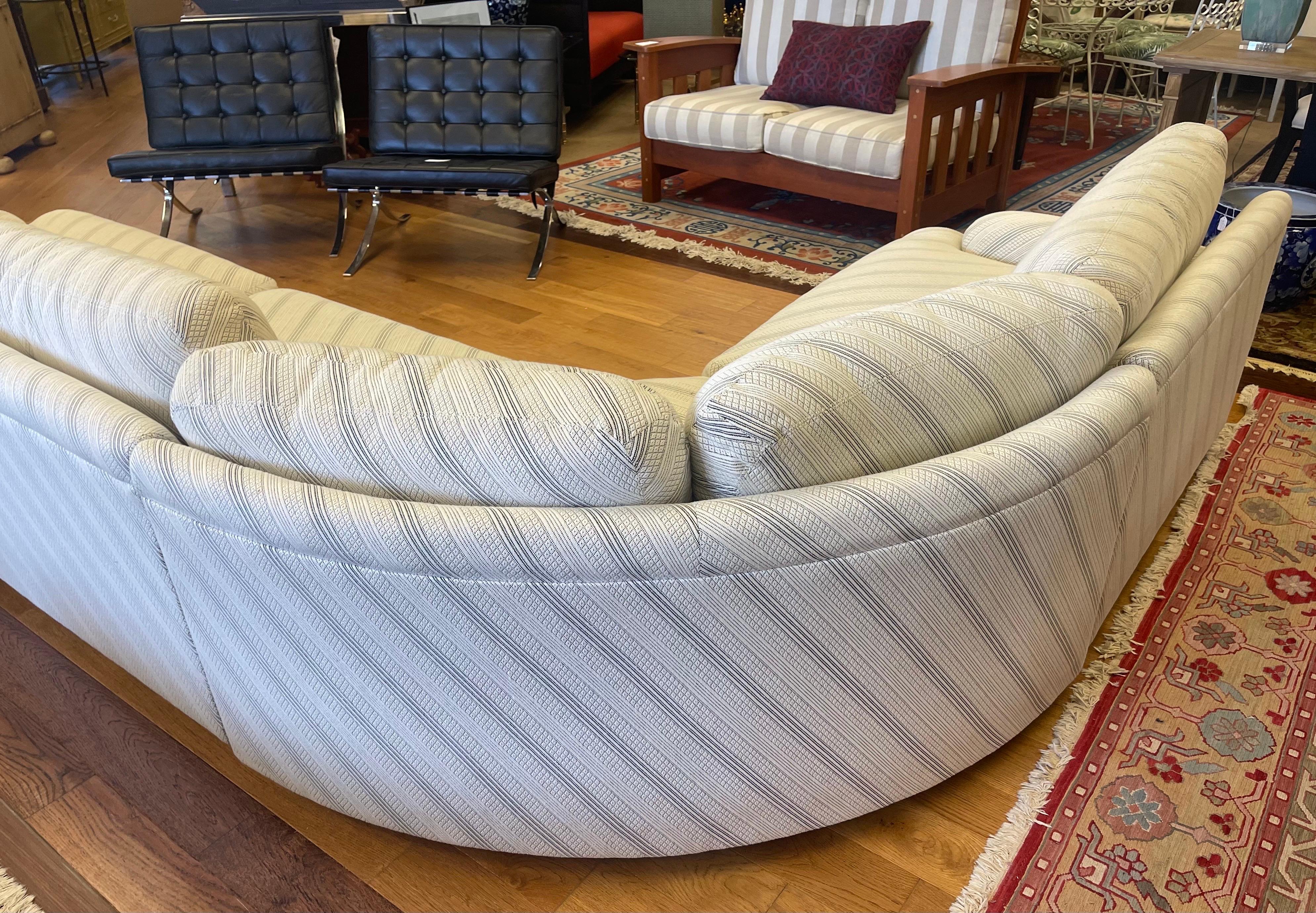 Sofa sectionnel incurvé 3PC signé Directional Furniture mi-siècle moderne en vente 8