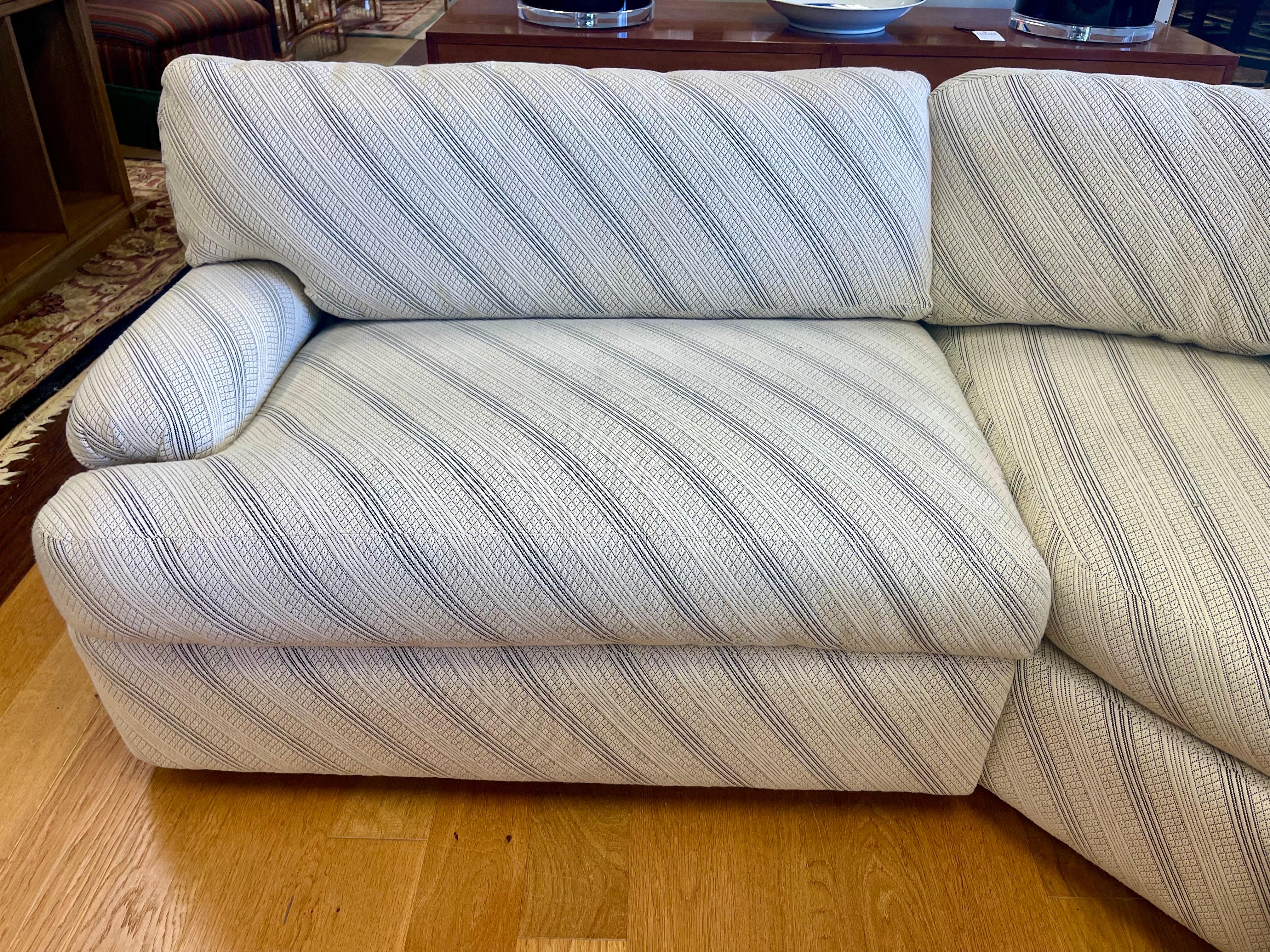 American Signed Directional Furniture Mid Century Modern 3PC Curved Sectional Sofa For Sale