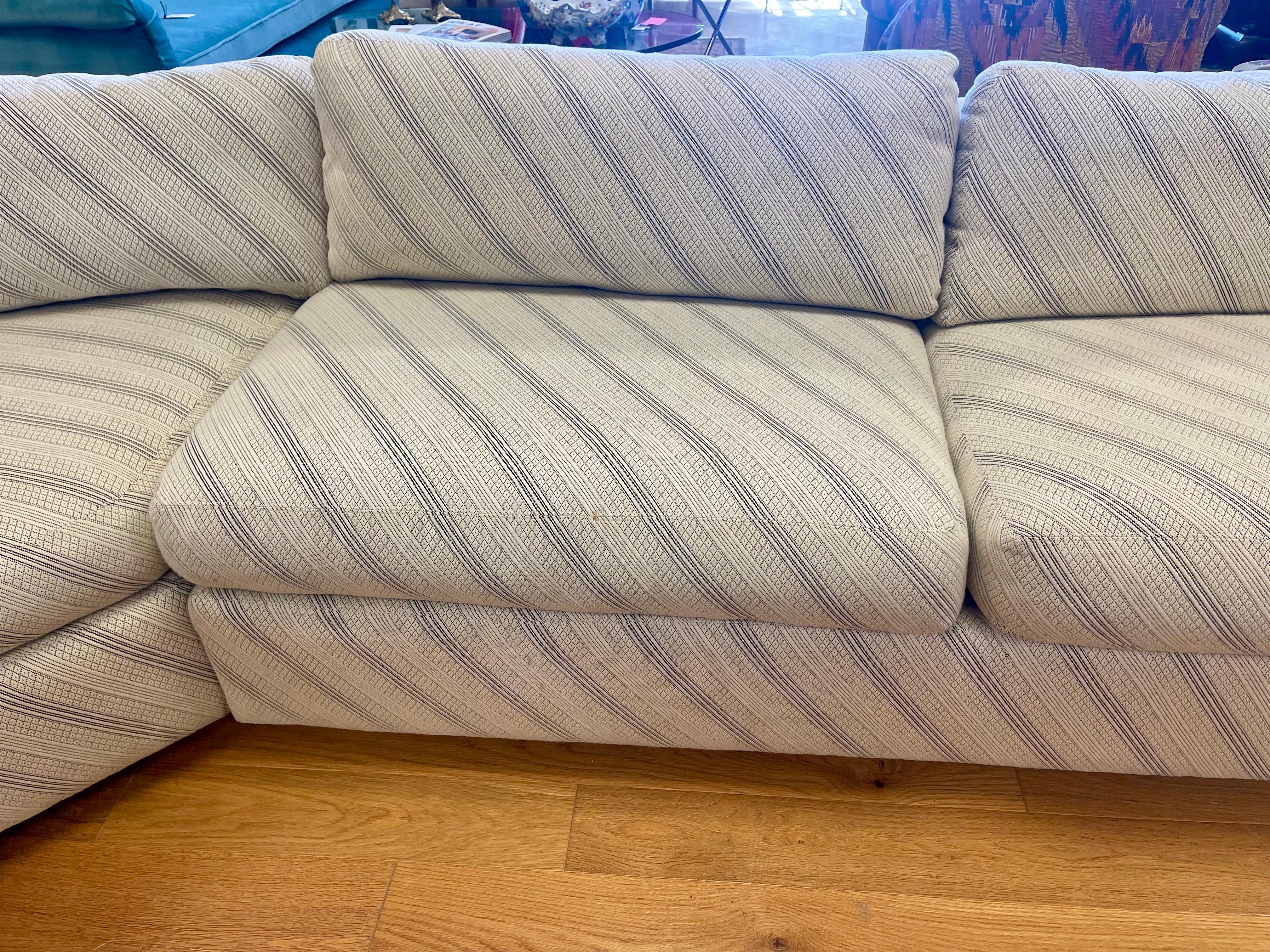 Late 20th Century Signed Directional Furniture Mid Century Modern 3PC Curved Sectional Sofa For Sale