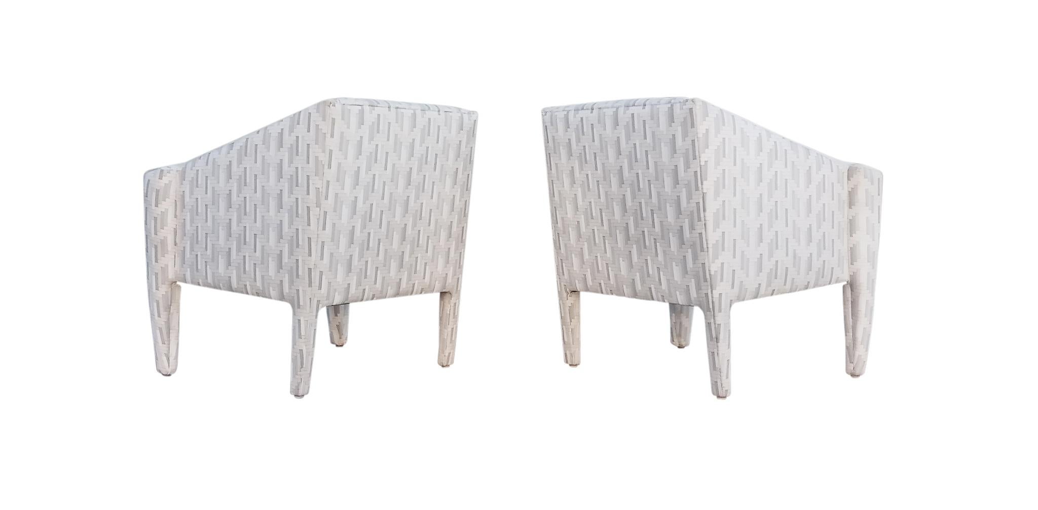 Américain Paire de chaises longues sculpturales de style cubiste signées Directional, vintage et originales en vente