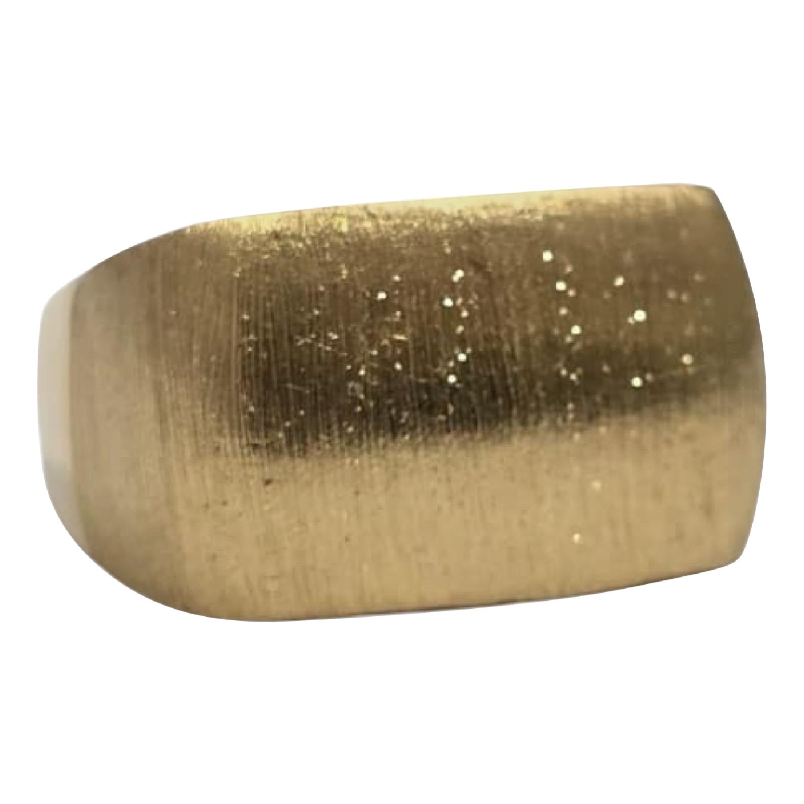 Signed DIVA Vintage Sparkle-Finish 14K Gold Cocktail Ring en vente