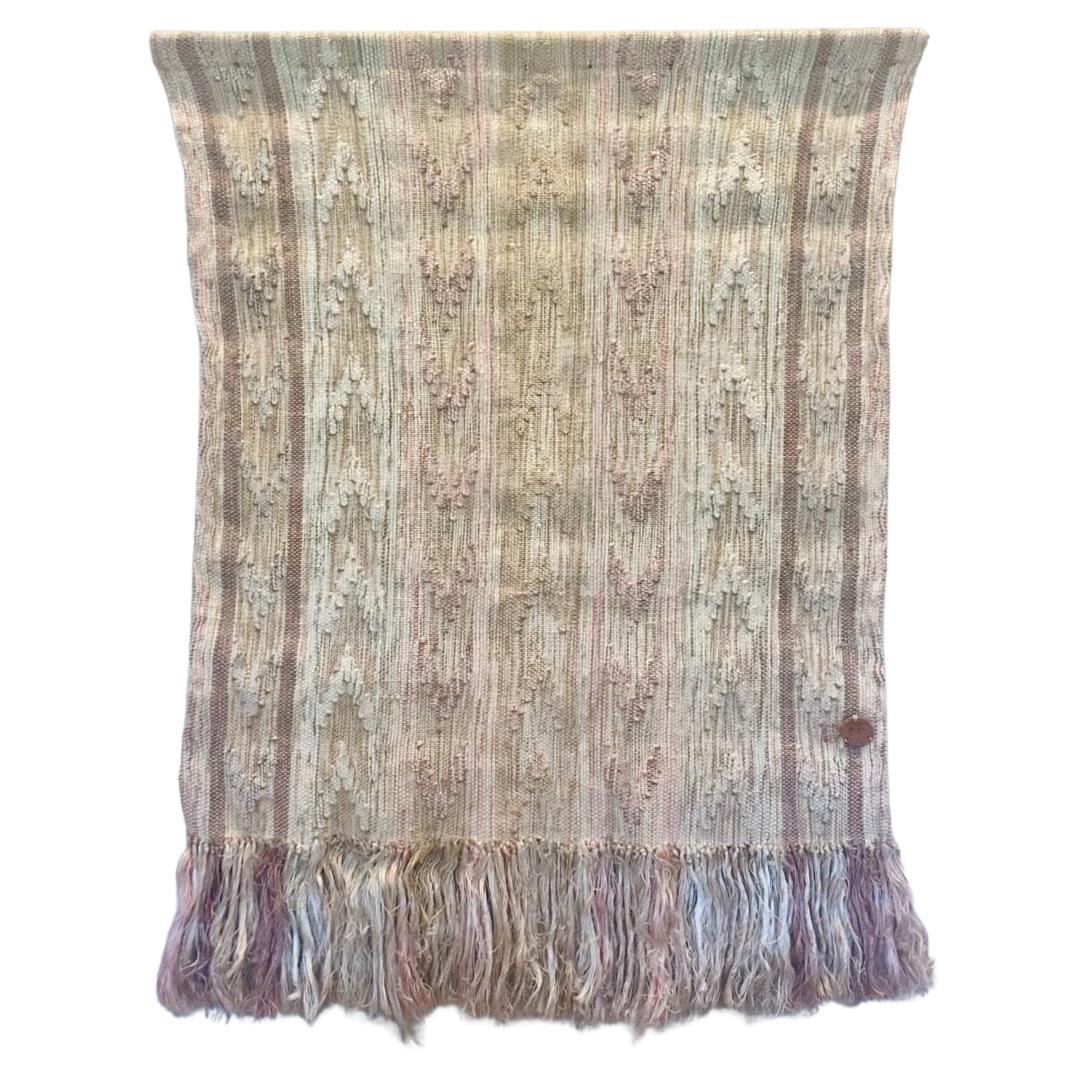 Don Freedman Silk Tapestry Weaving in Muted Pastel Tones