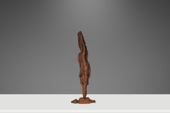 Signed Driftwood "Howling Wolf" Sculpture in Beach by Emlen Drayton, USA, 2000s