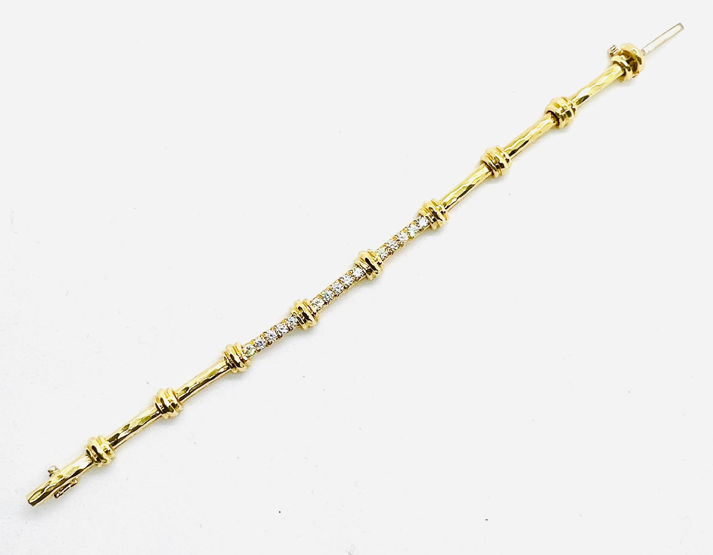Signiertes Duna Gliederarmband aus 18 Karat Gelbgold und Diamanten 23,7 Gramm 4