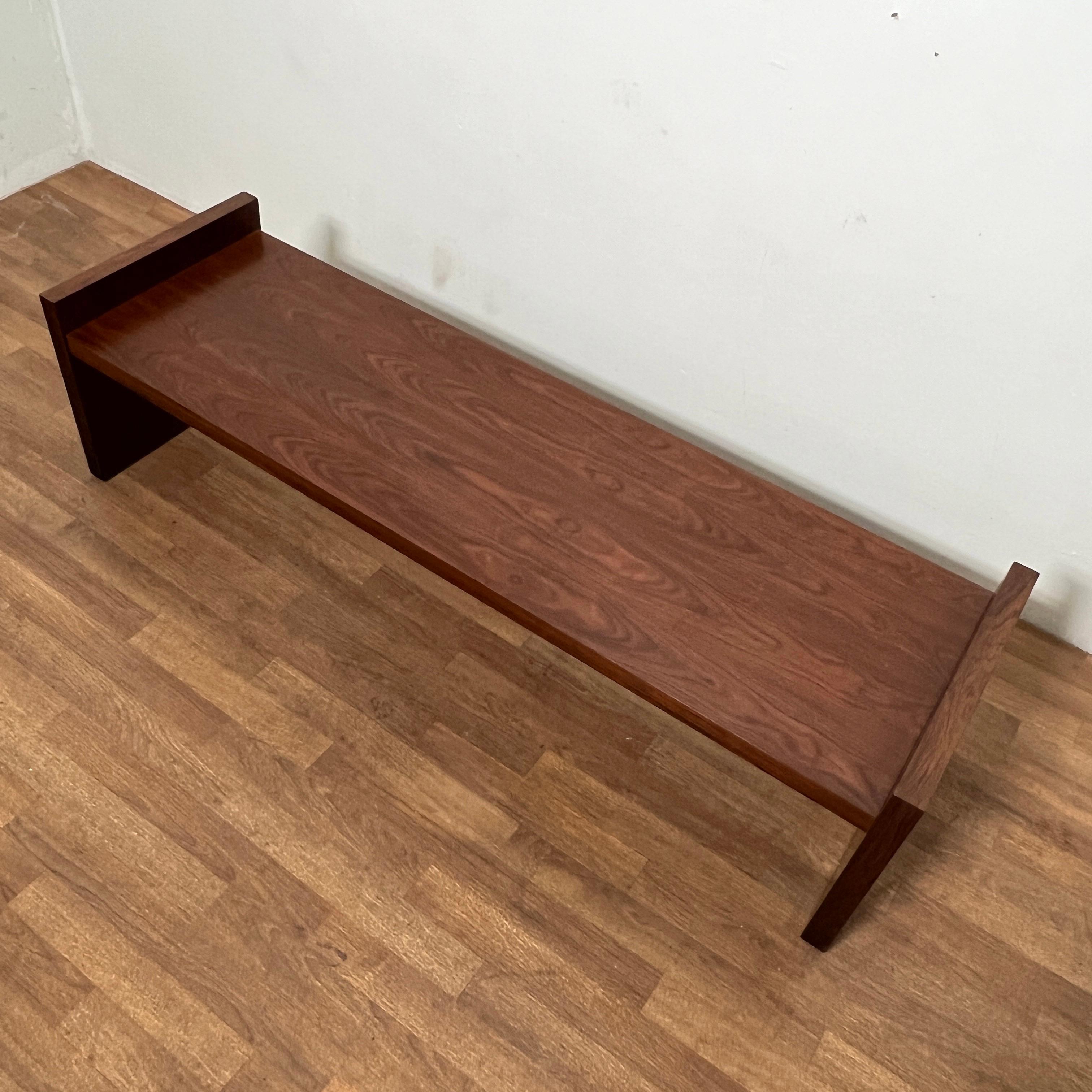 Mid-Century Modern Signed Dunbar Furniture Rosewood Bench Attributed to Edward Wormley, Ca. 1960s For Sale