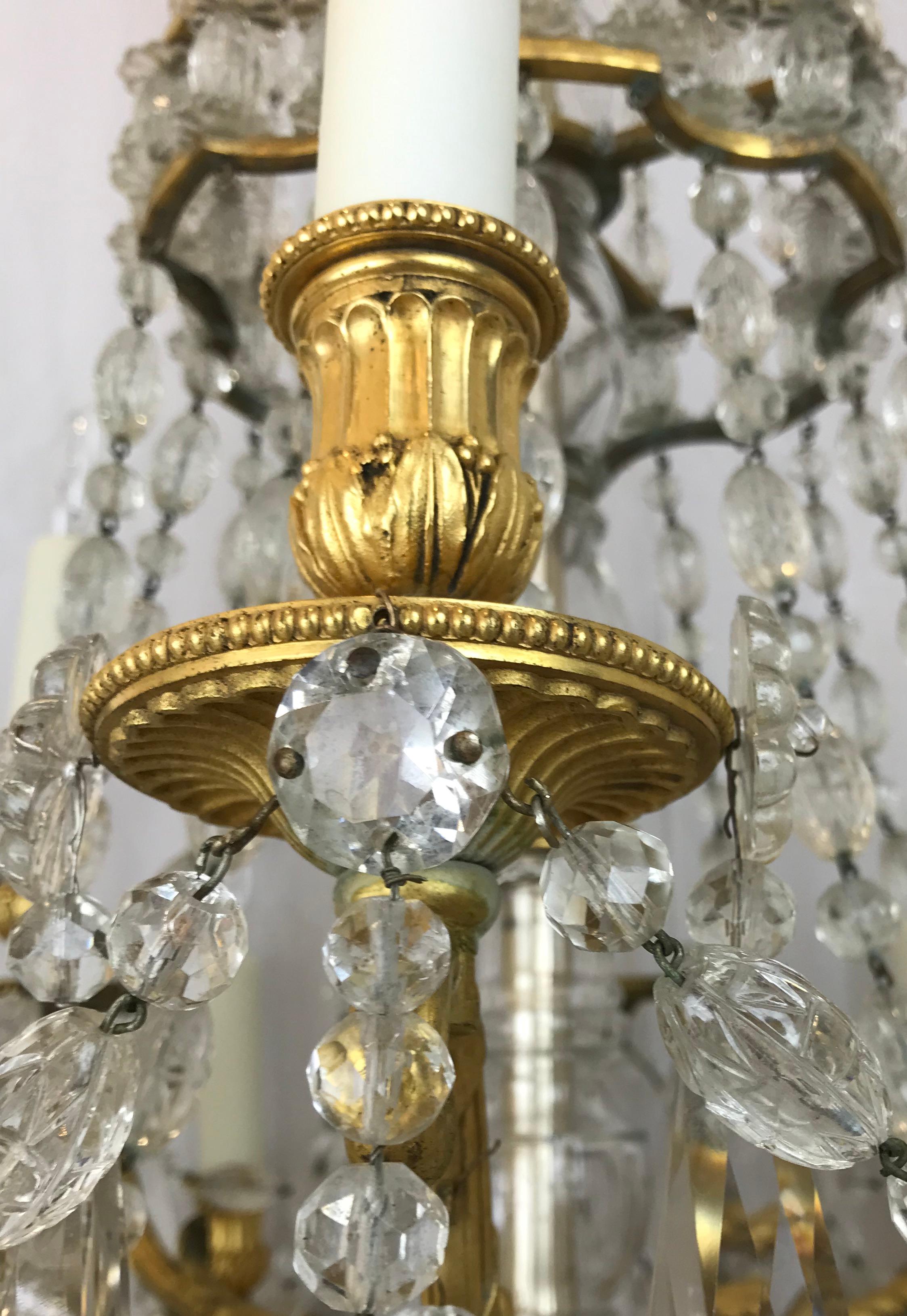 Signed E. F. Caldwell Gilt Bronze and Crystal Louis XVI Style Chandelier For Sale 6