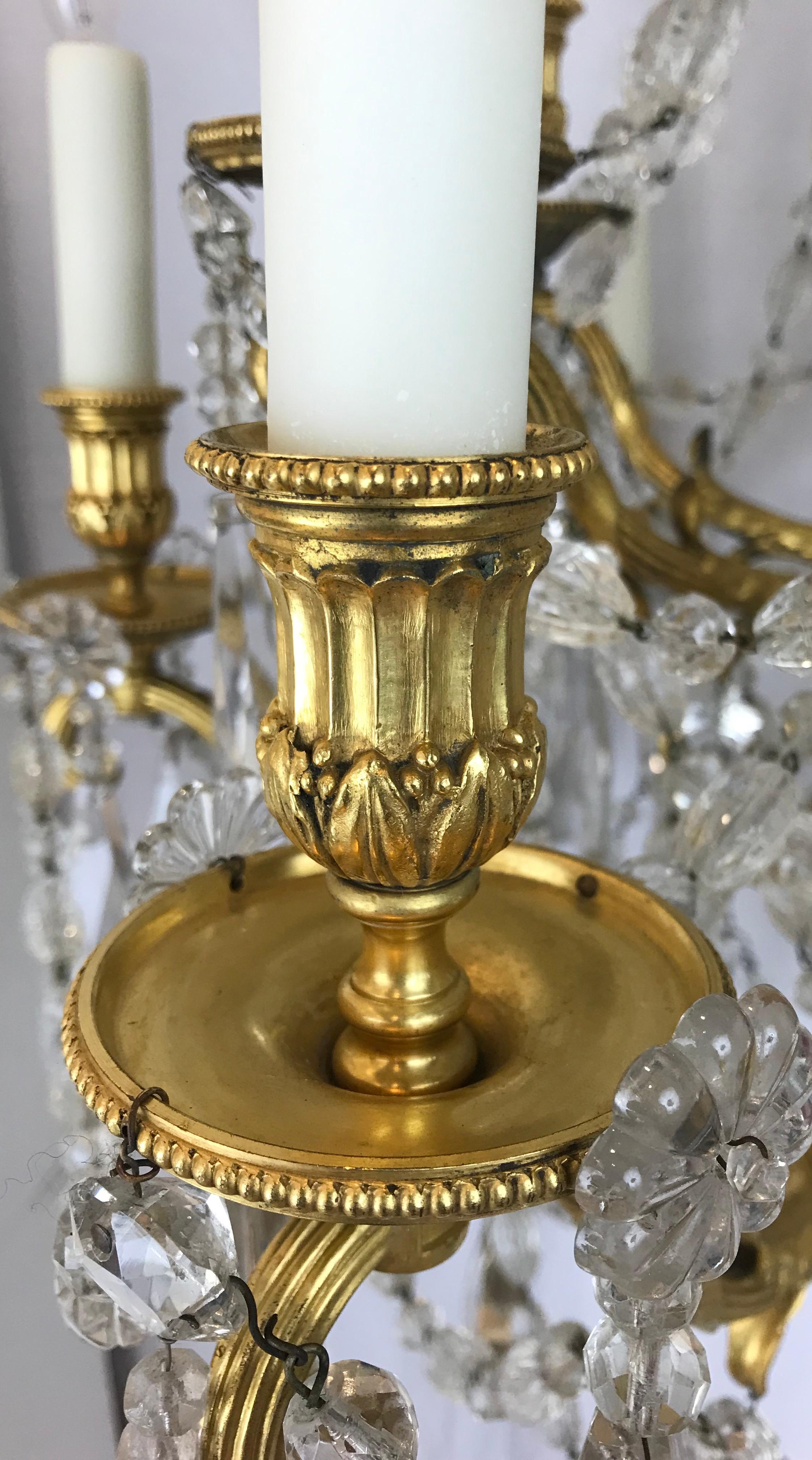 Signed E. F. Caldwell Gilt Bronze and Crystal Louis XVI Style Chandelier For Sale 1
