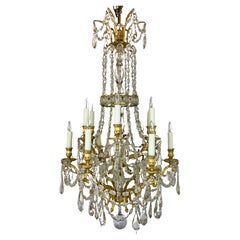 Signed E. F. Caldwell Gilt Bronze and Crystal Louis XVI Style Chandelier