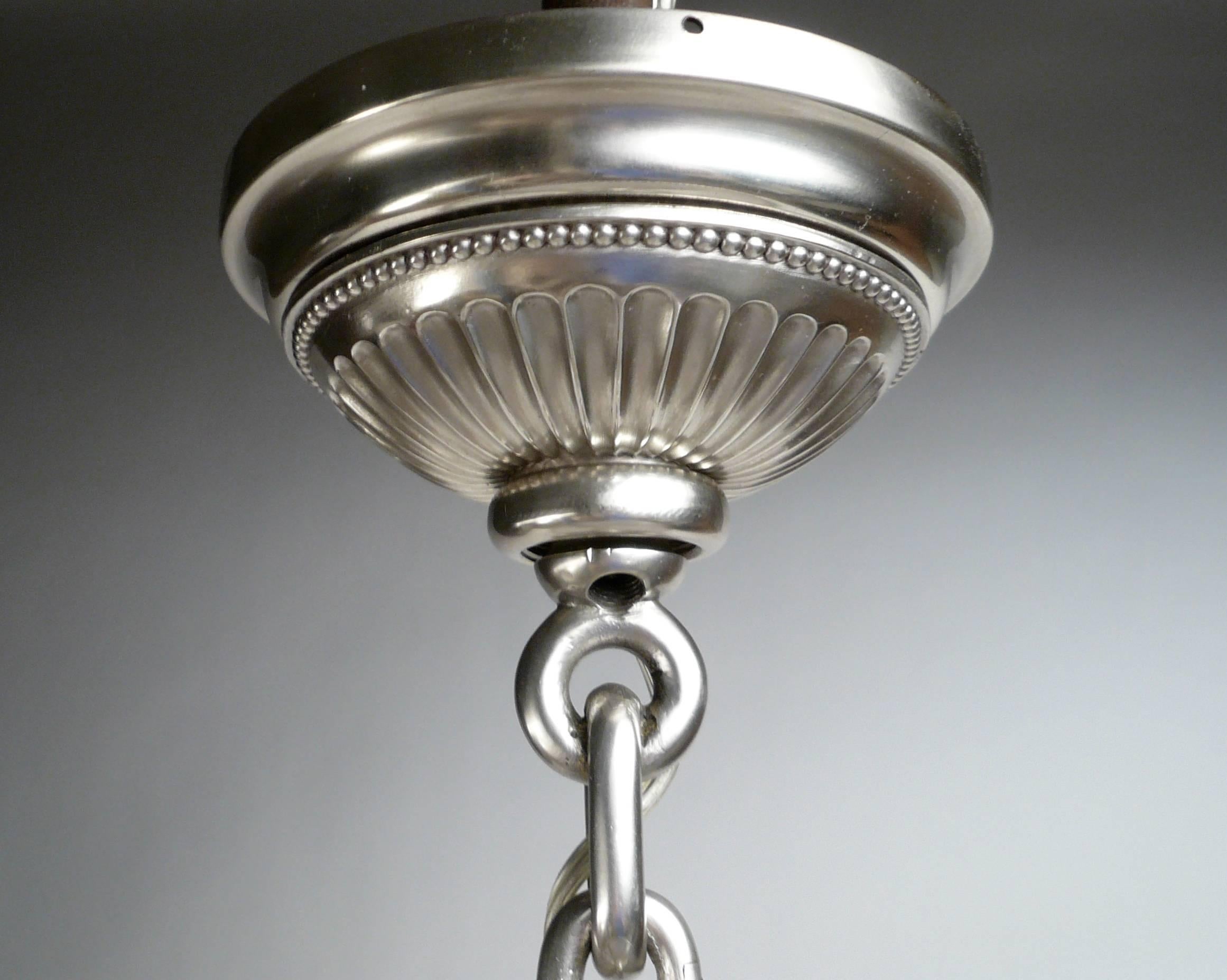 Signed E. F. Caldwell Silvered Bronze Hanging Pendant Lantern 3