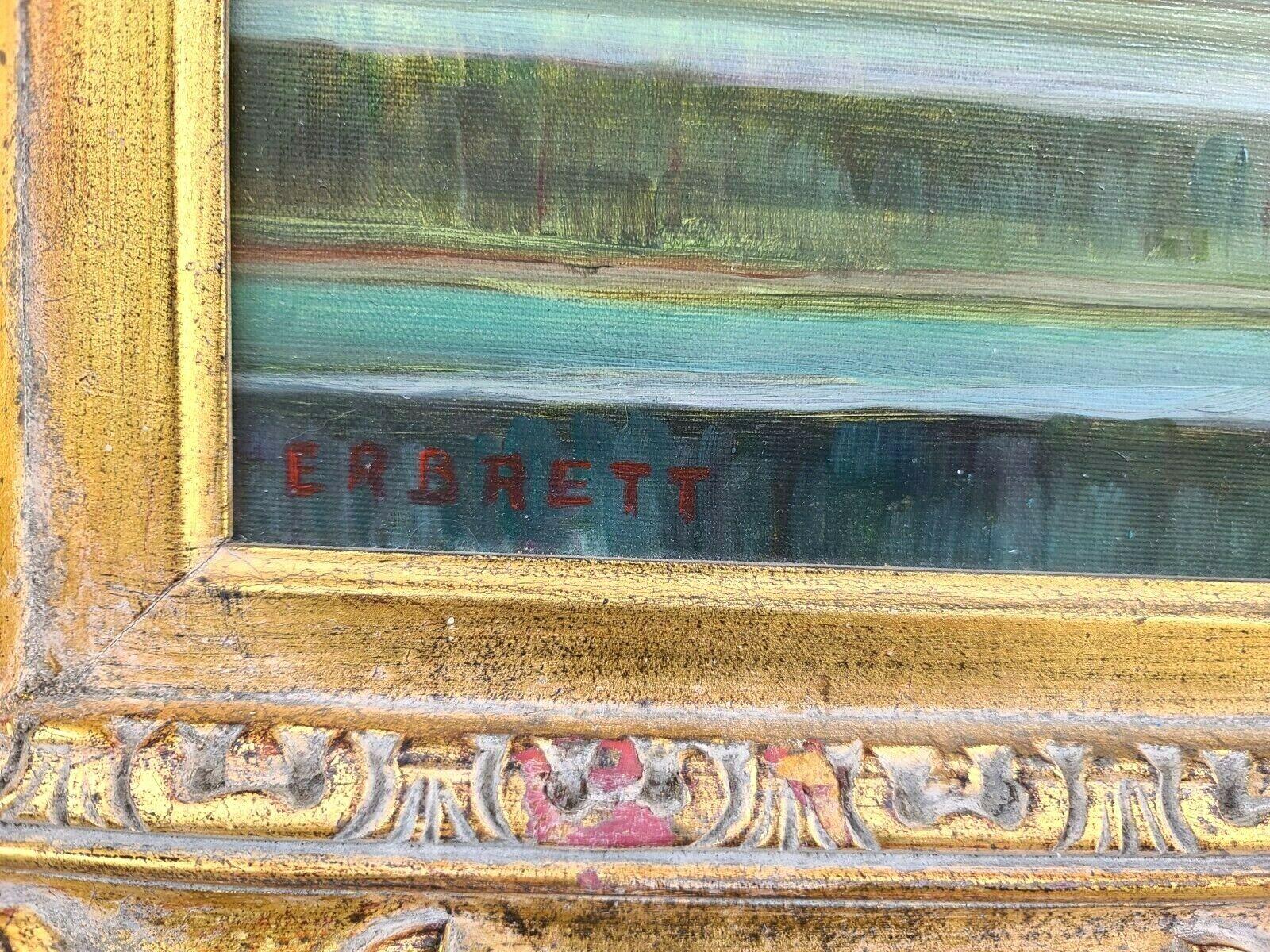 Signed E. R. BRETT Original Oil Painting Framed on Canvas For Sale 6