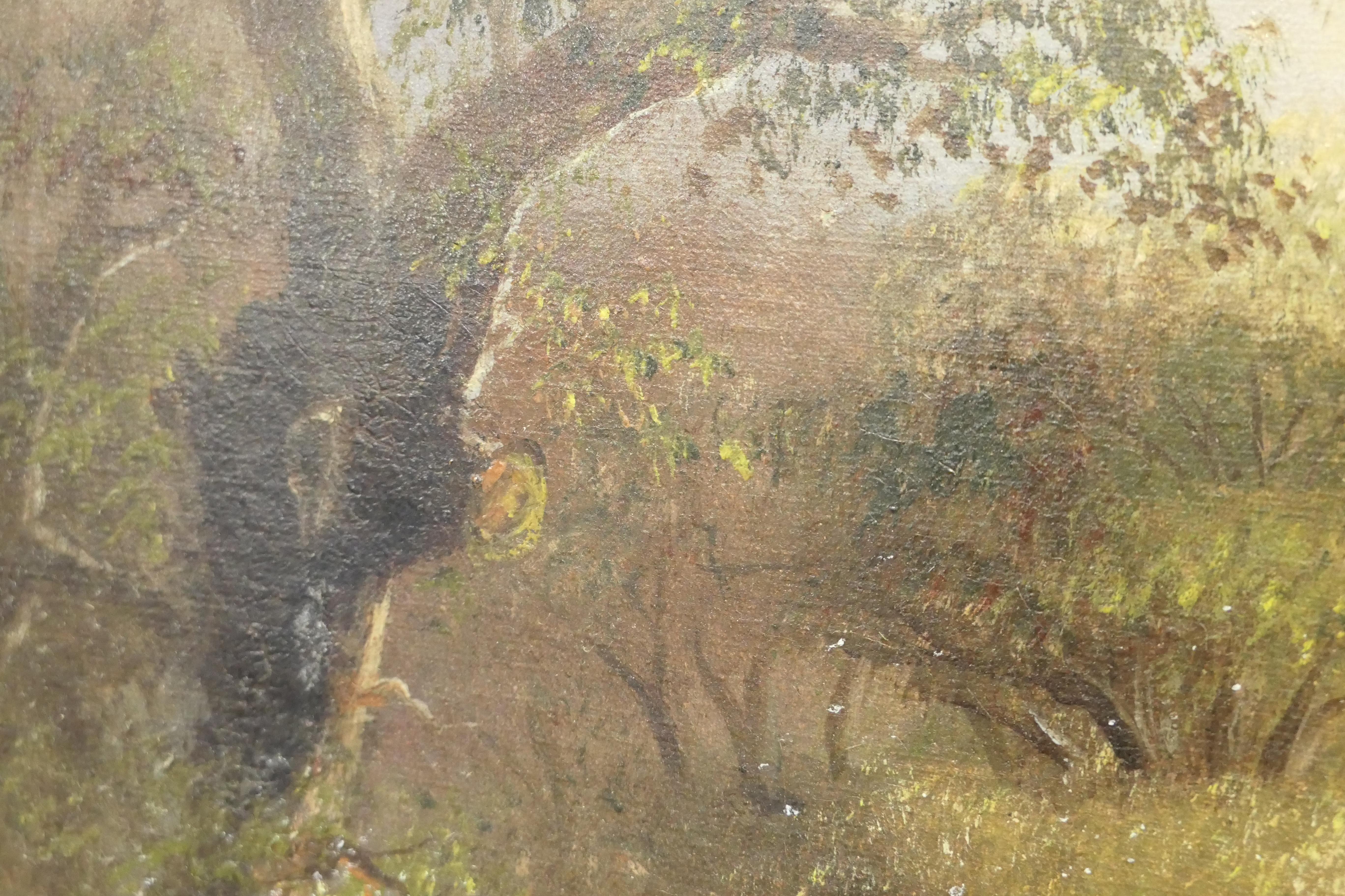 Pittura ad olio dei primi del Novecento firmata, Mattina di campagna di J Gouard in vendita 4