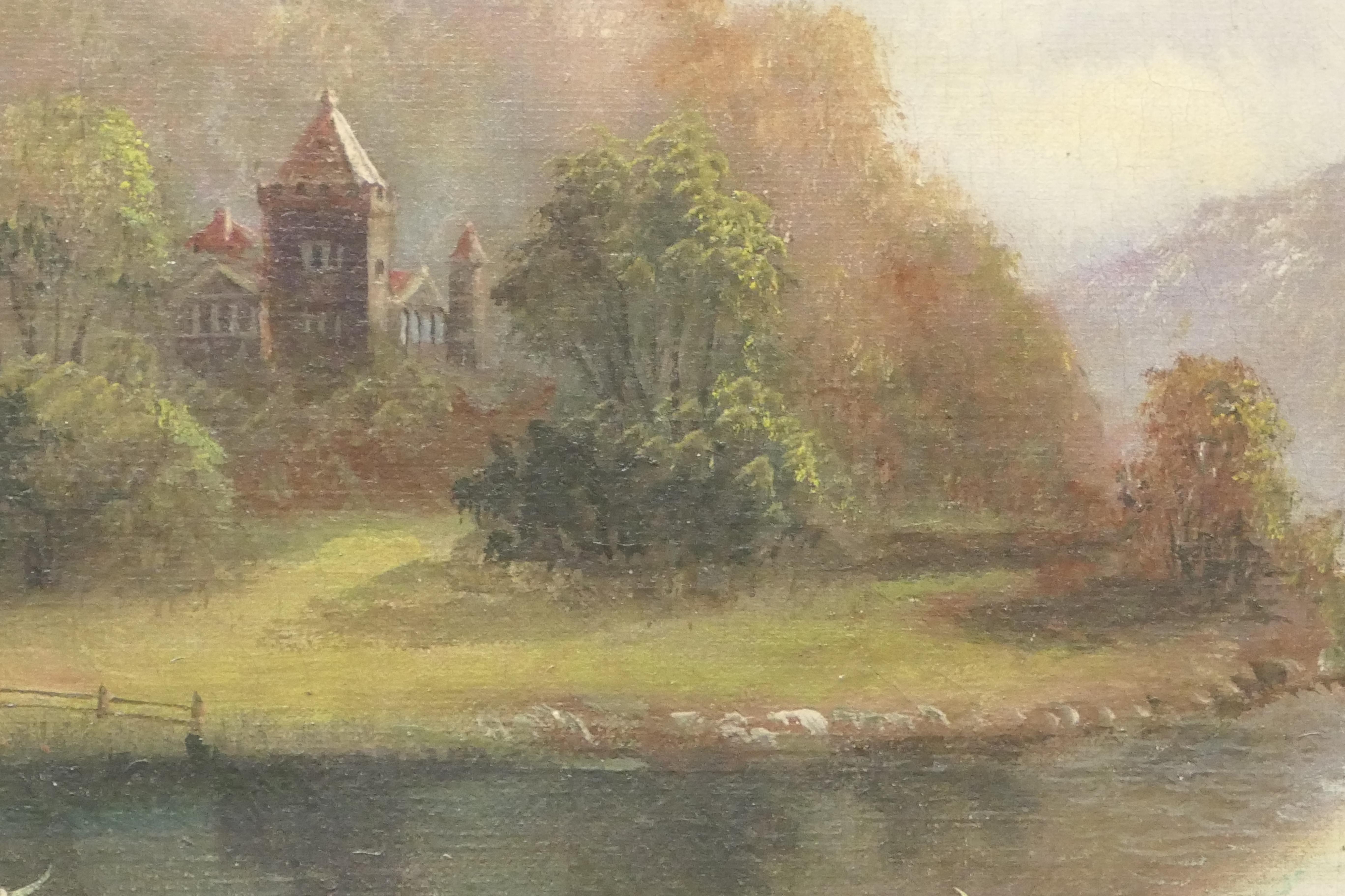Inizio XX secolo Pittura ad olio dei primi del Novecento firmata, Mattina di campagna di J Gouard in vendita