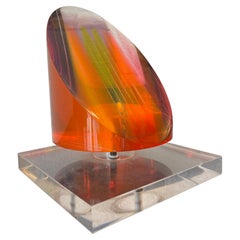 Sculpture en acrylique anciennement colorée signée Jean Claude Farhi, France 1970