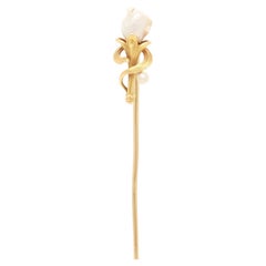 Édouardienne, édouardienne en or 14 carats et perles en forme de fleur figuratives